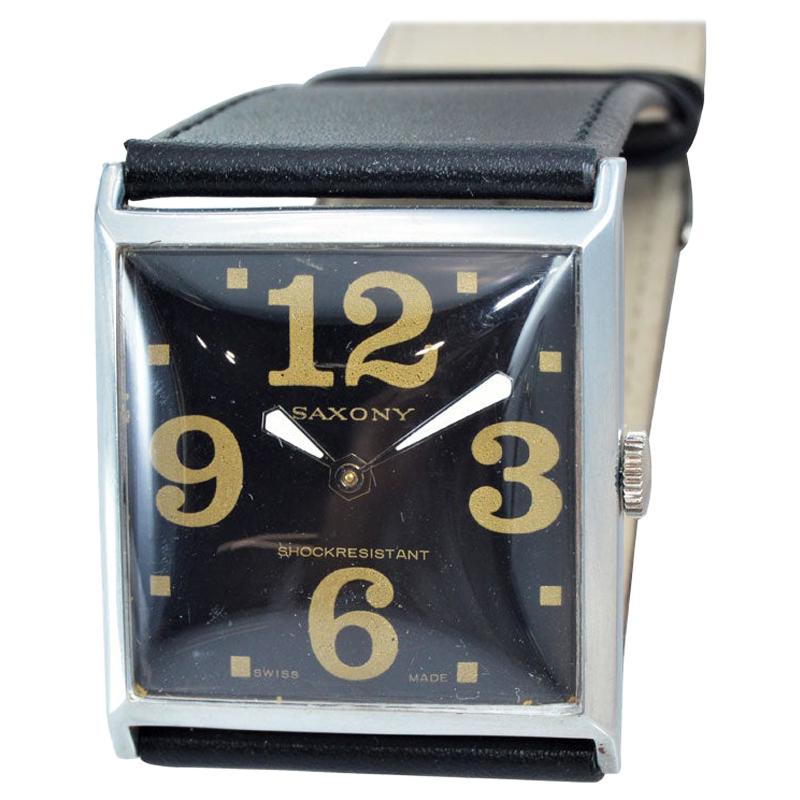 Übergroße sächsische Uhr im Art-déco-Stil, ca. 1980er Jahre