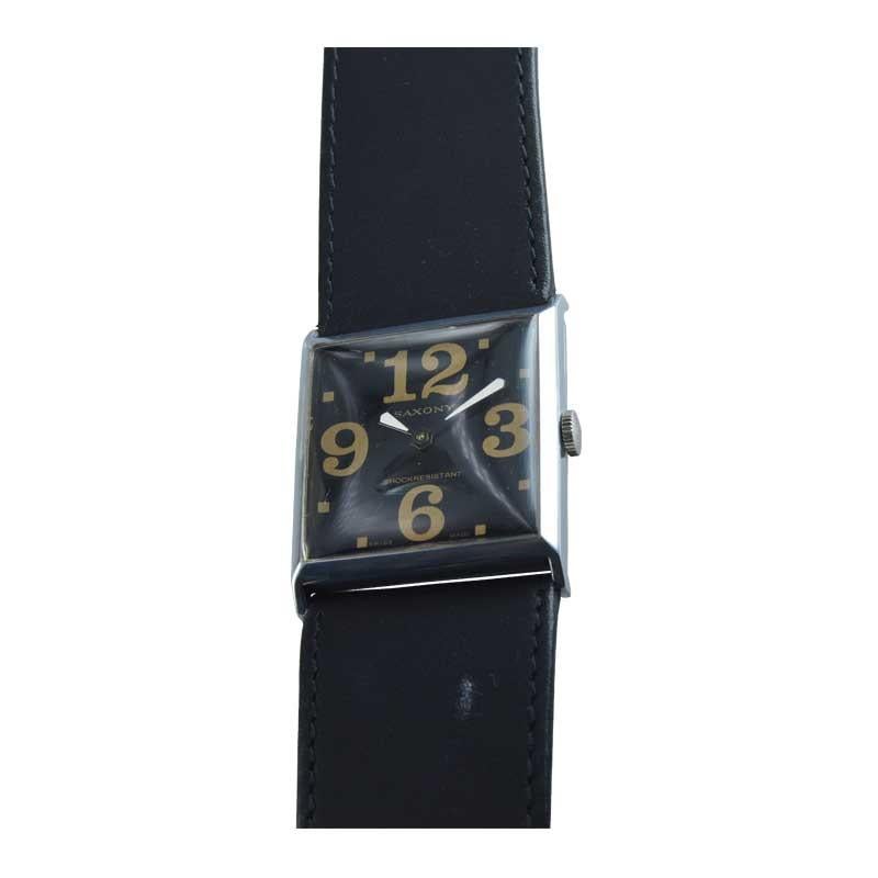 Sächsische Uhr im Art-déco-Stil in Übergröße, ca. 1980er Jahre im Zustand „Hervorragend“ in Long Beach, CA