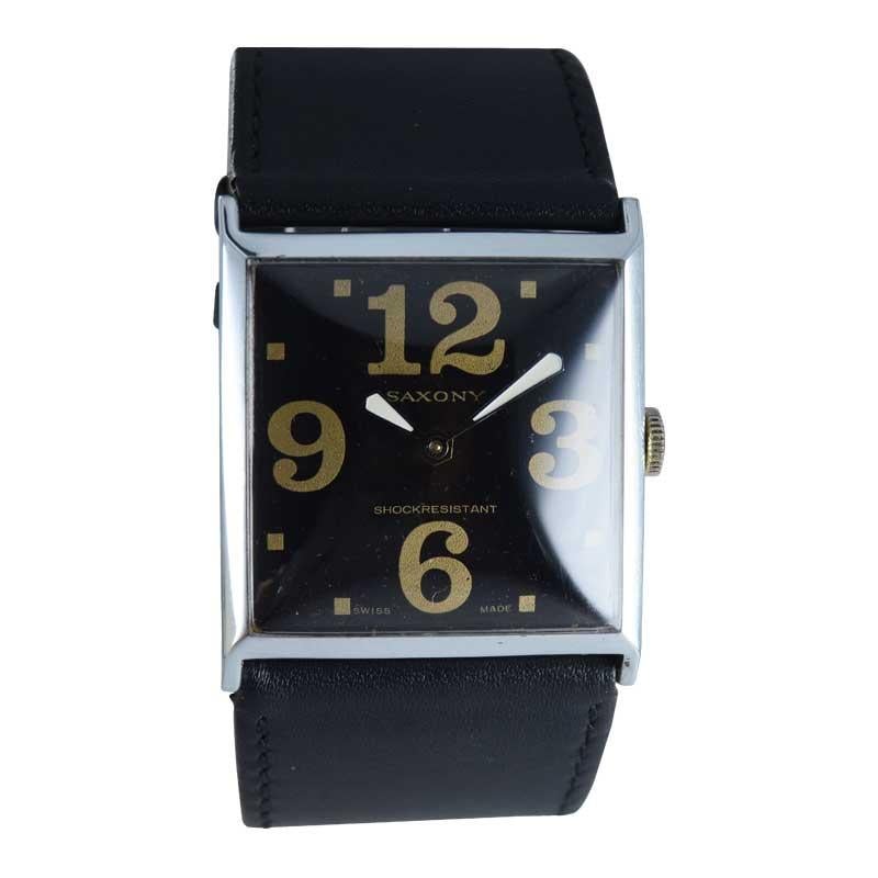 Sächsische Uhr im Art-déco-Stil in Übergröße, ca. 1980er Jahre für Damen oder Herren