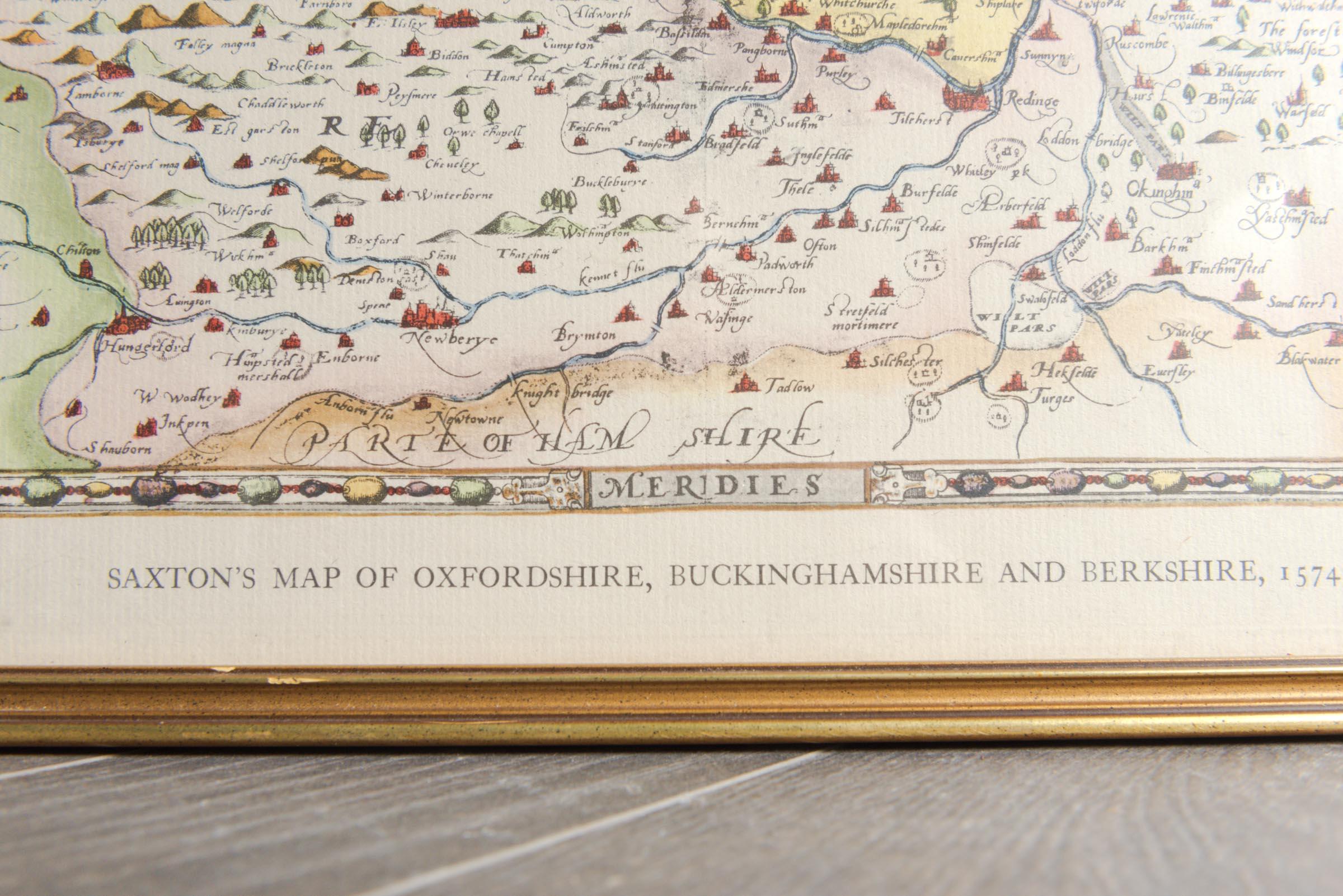 British Saxtons Map of Oxtons, Bucks, Berk For Sale