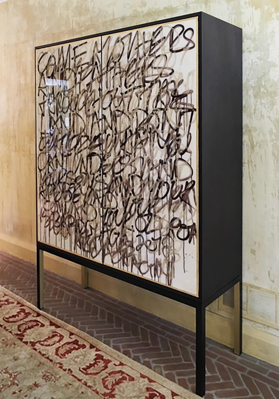 Say It Again armoire, art door cabinet, hand painted customizable  (21. Jahrhundert und zeitgenössisch) im Angebot