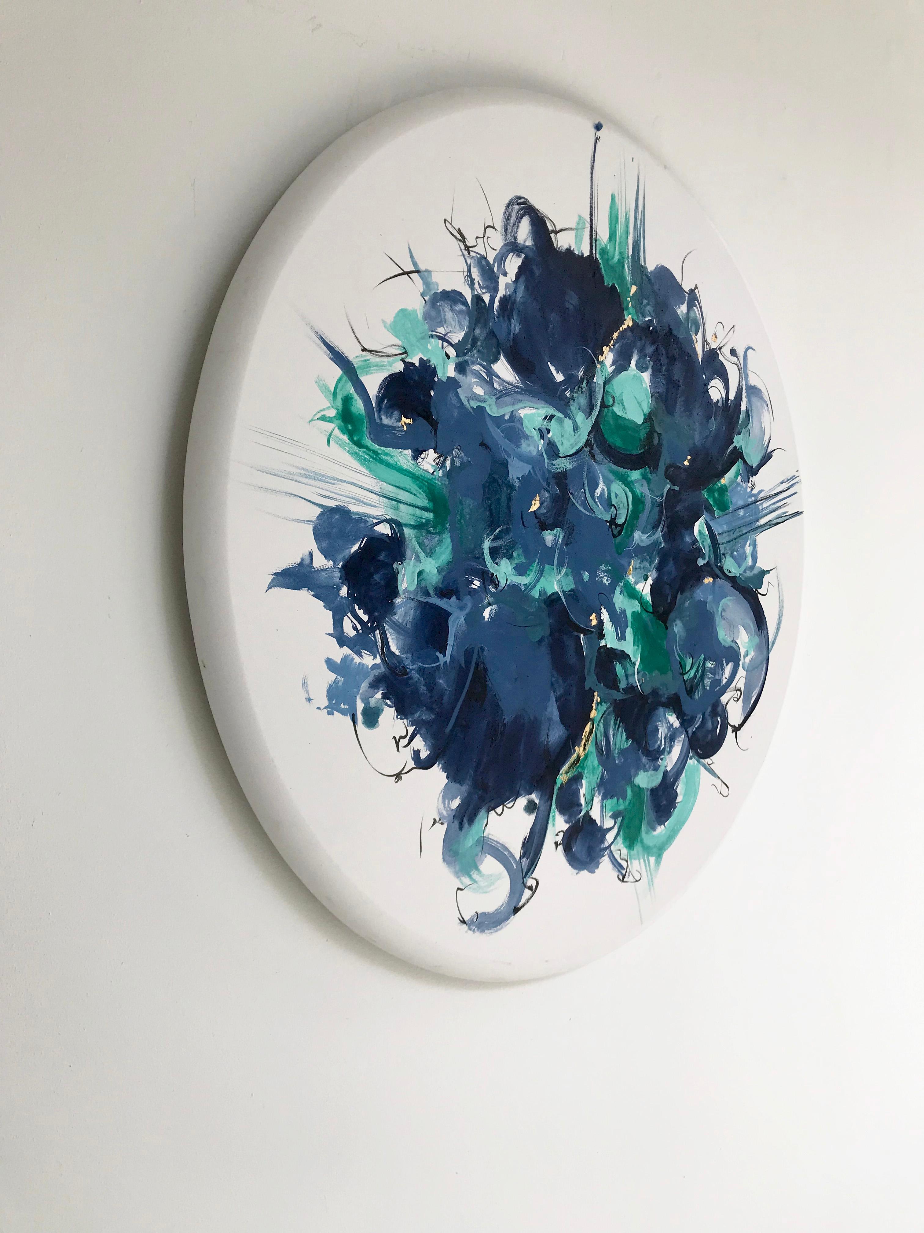 Blue Swirls  - Painting by Saya Behnam