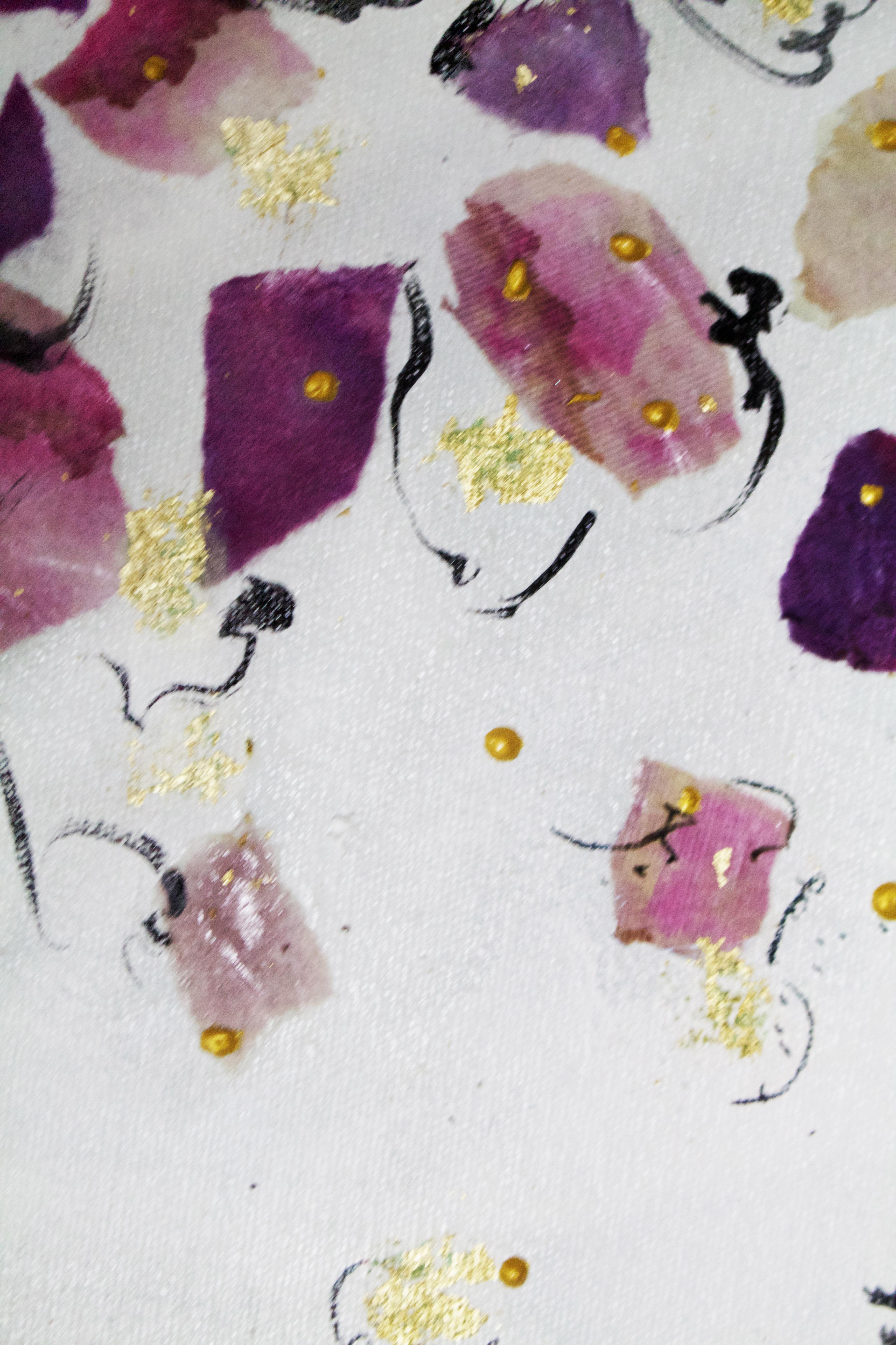 Hibiscus Tea Series: Lotus  (Abstrakter Expressionismus), Painting, von Saya Behnam