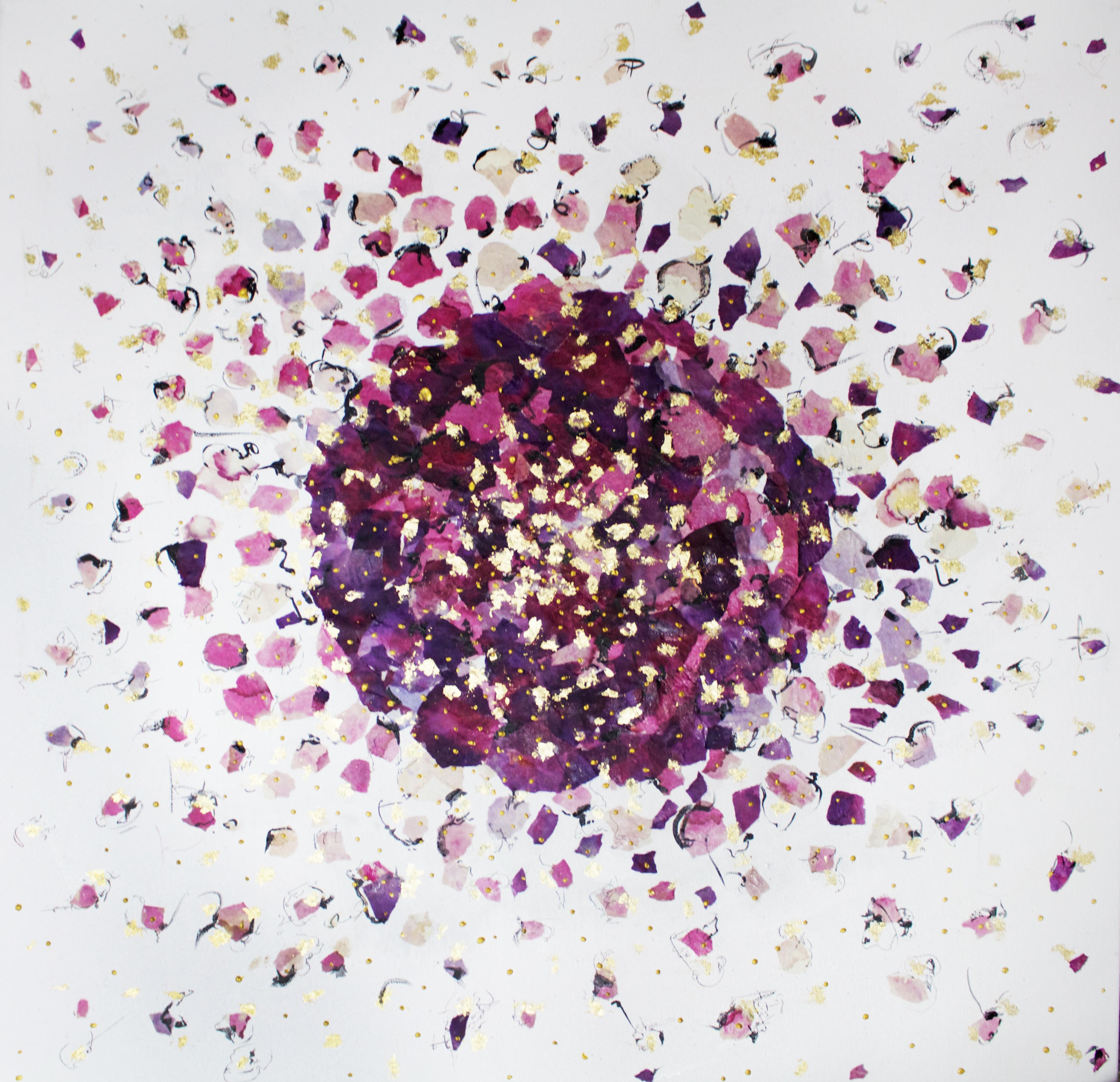 Saya Behnam Abstract Painting - Hibiscus Tea Series: Lotus 