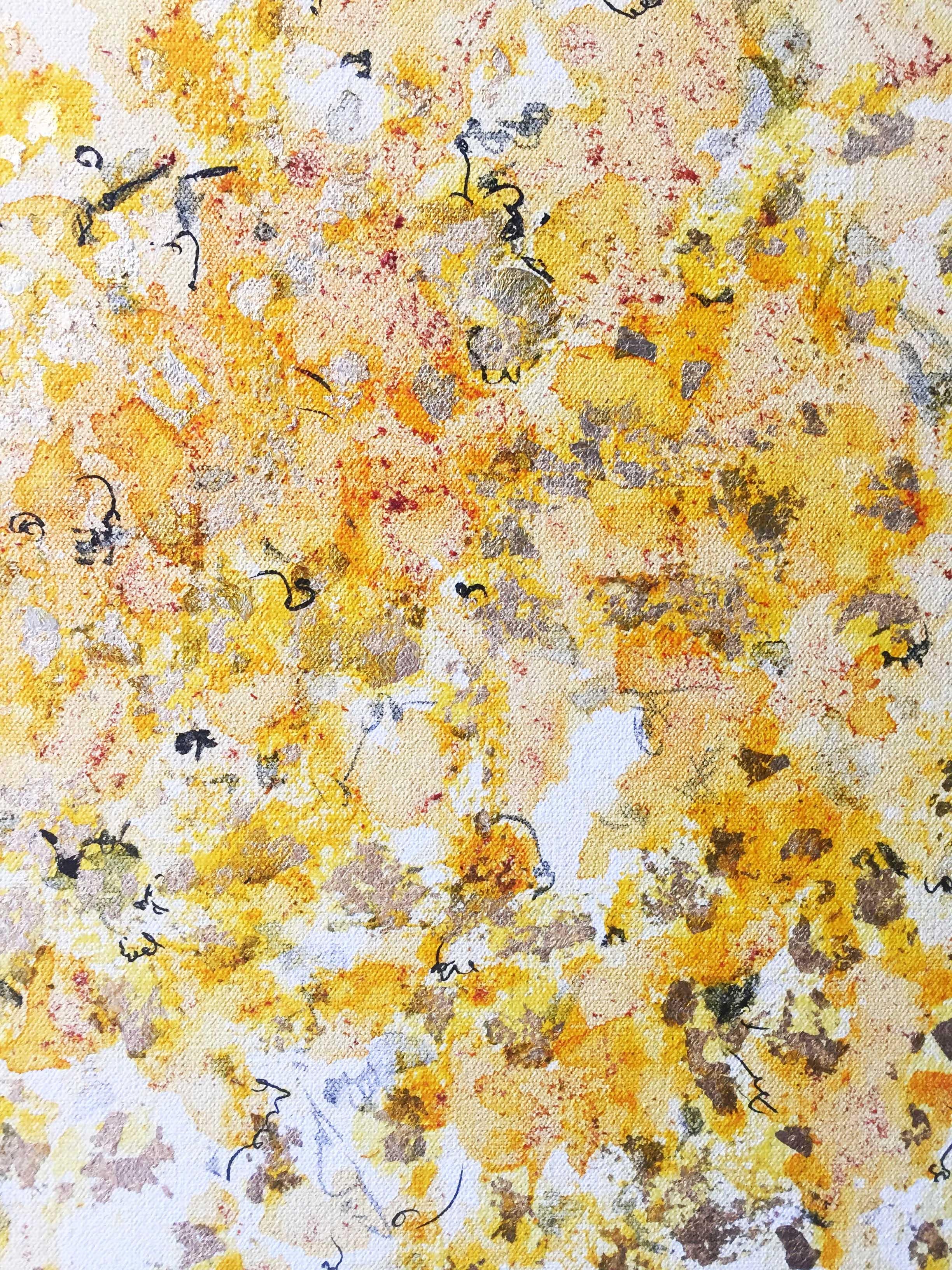Saffron Series: Saffron Sun No. 2  (Abstrakter Expressionismus), Painting, von Saya Behnam