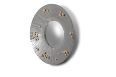 Saya Mirror in Casted Brass Details and Polished Nickel by Brabbu