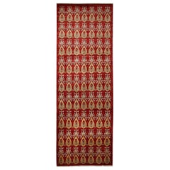 One-of-a-Kind Oriental Serapi Wool Hand-Knotted Area Rug, Carmine, 5 x 14' 2