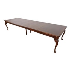 Tavolo da pranzo allungabile Saybolt Cleland Georgian Burled Walnut, appena rifinito