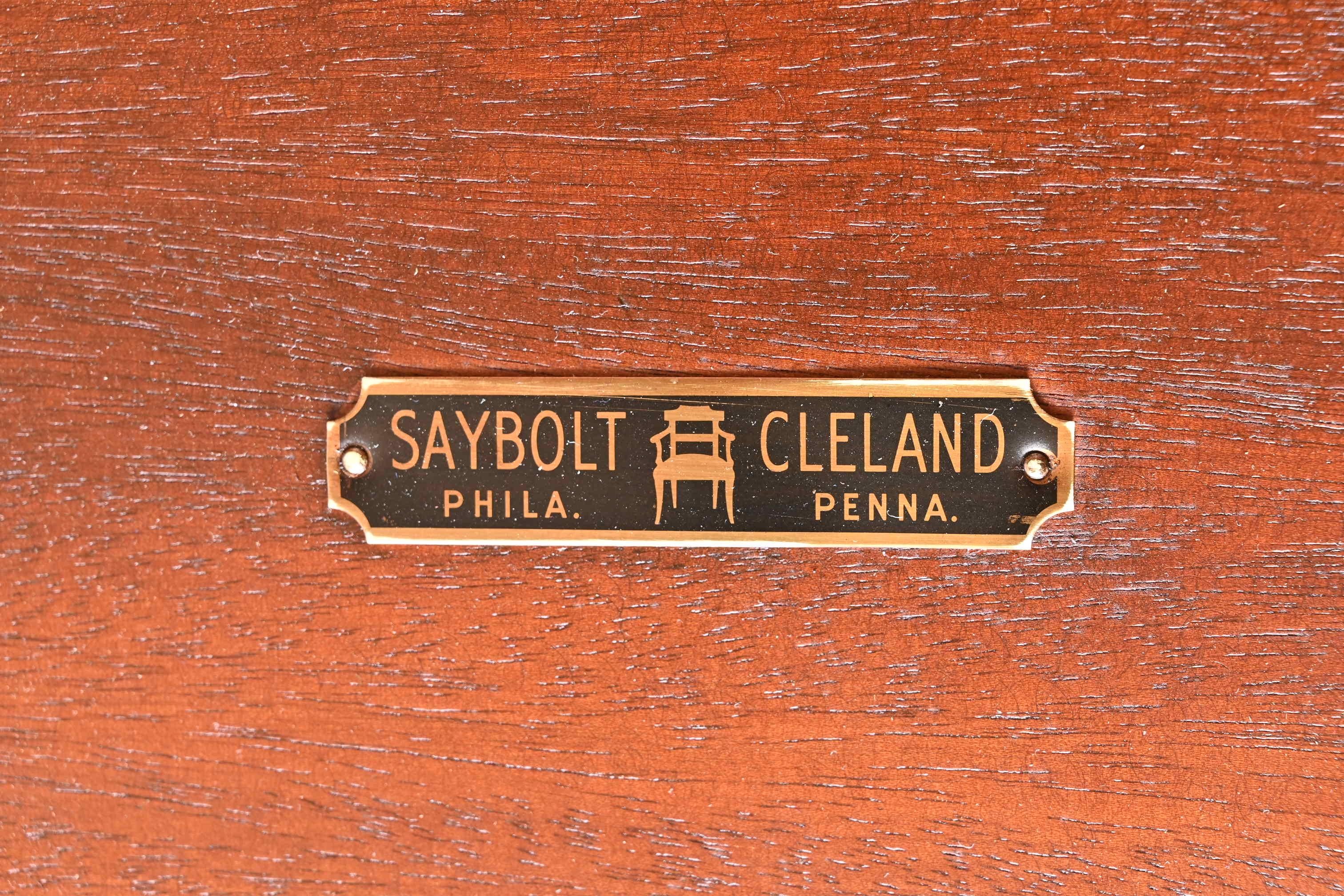 Table de salle à manger géorgienne à double piédestal en acajou Saybolt Cleland, récemment restaurée en vente 5