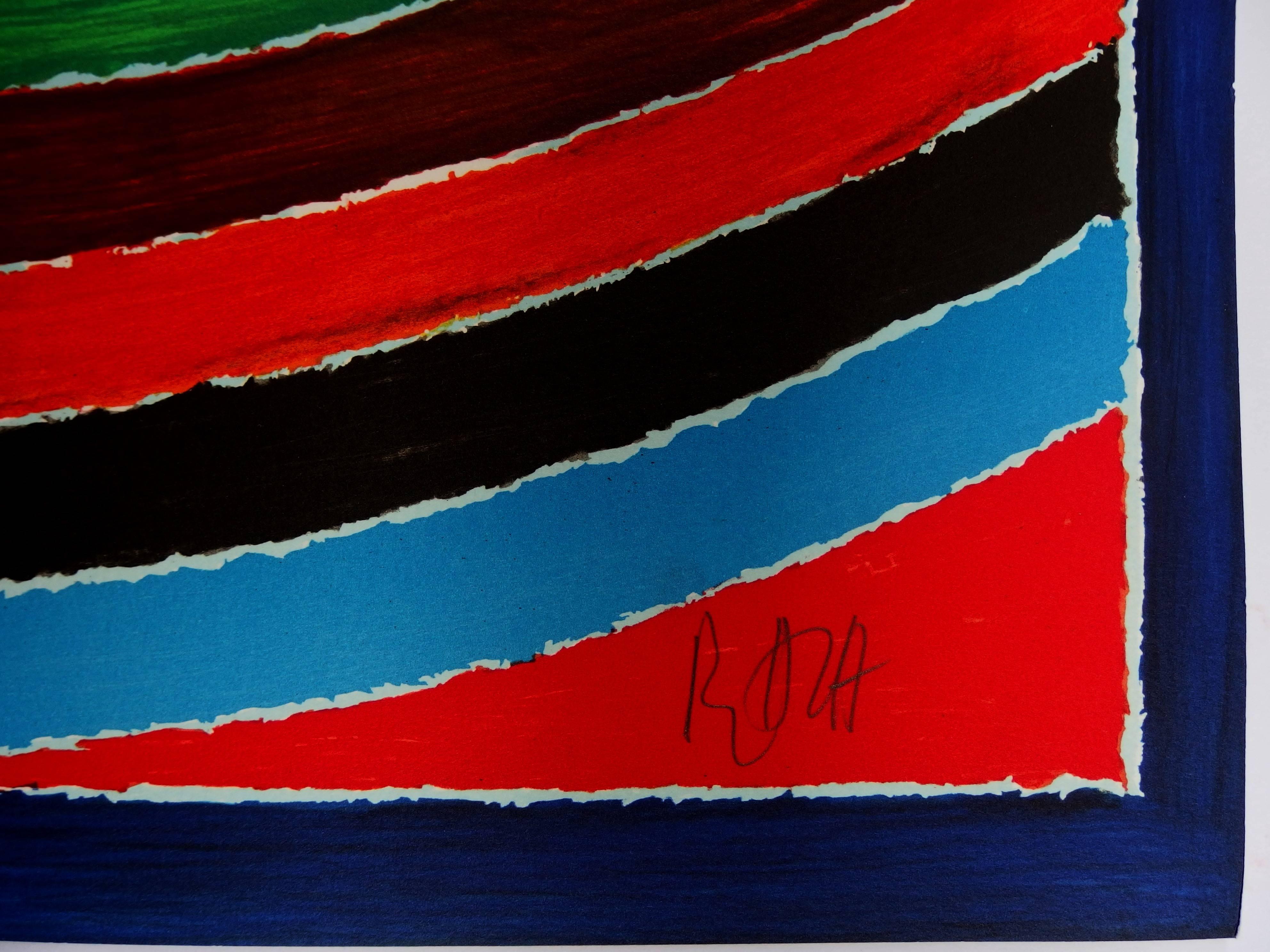 Bindu - Litografia originale firmata - 150 copie (INDIA) - Print di Sayed Haider Raza