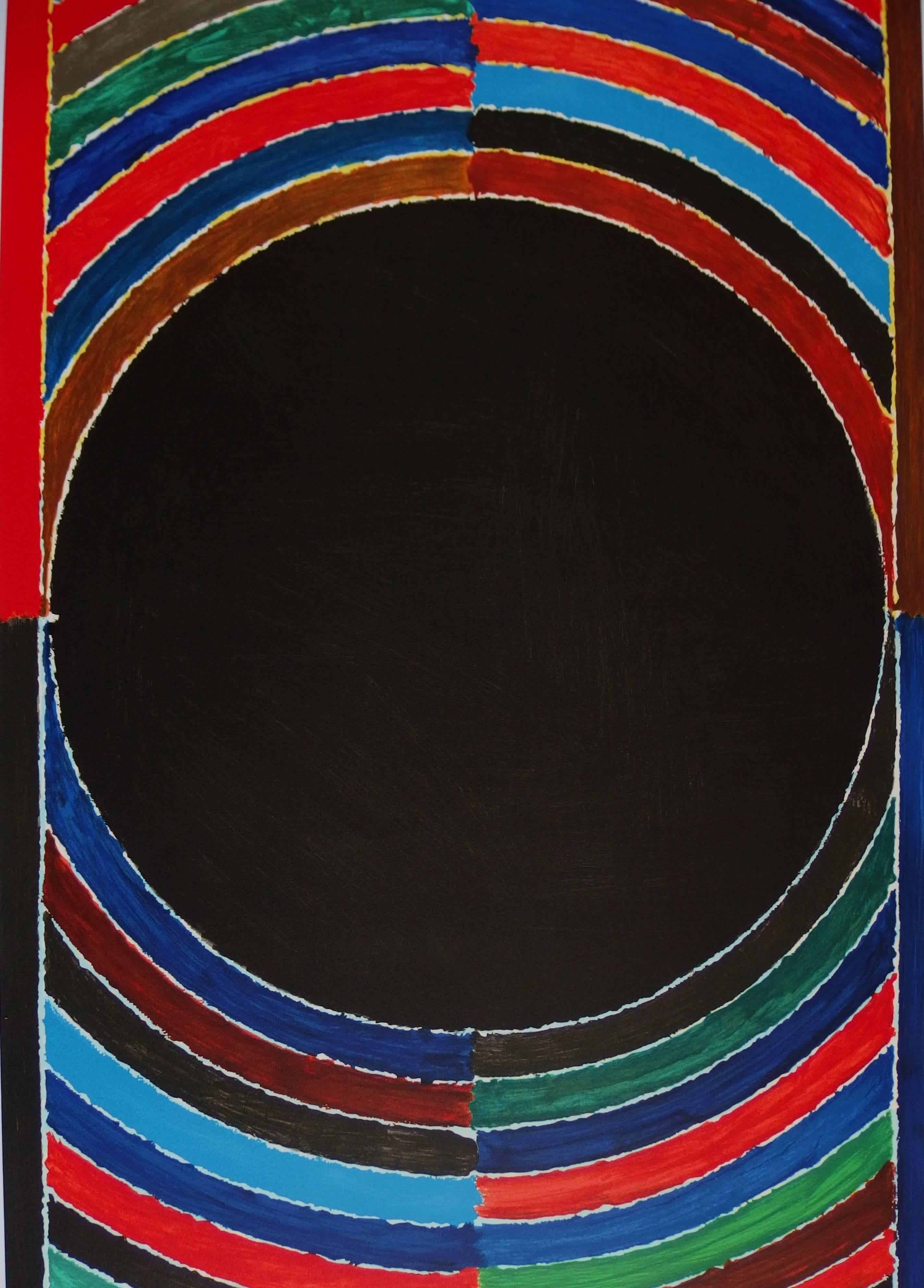 Bindu - Litografia originale firmata - 150 copie (INDIA) - Print Espressionismo astratto di Sayed Haider Raza