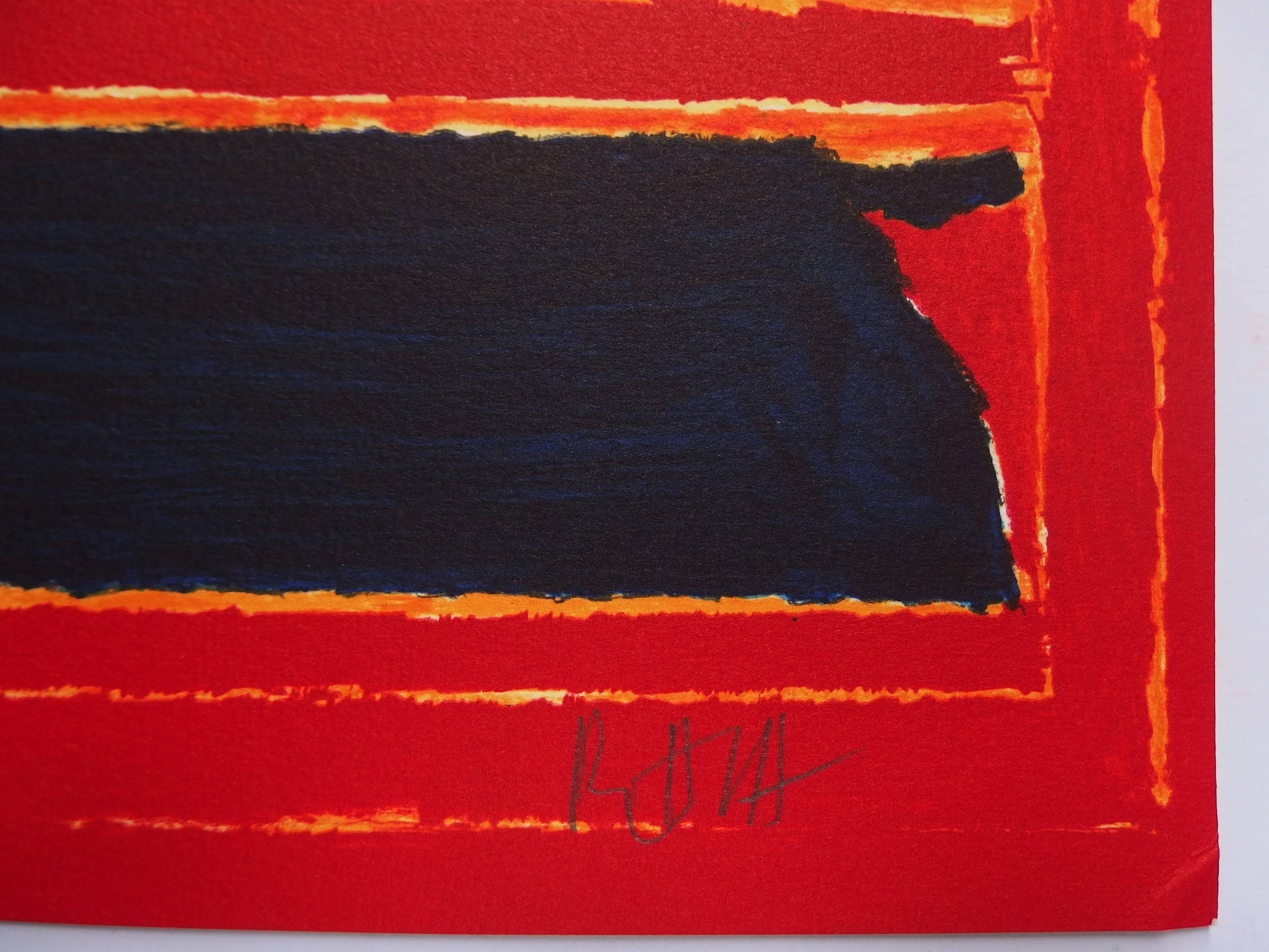Duality - Original handsigned lithograph - 150 copies (INDIA) - Print by Sayed Haider Raza