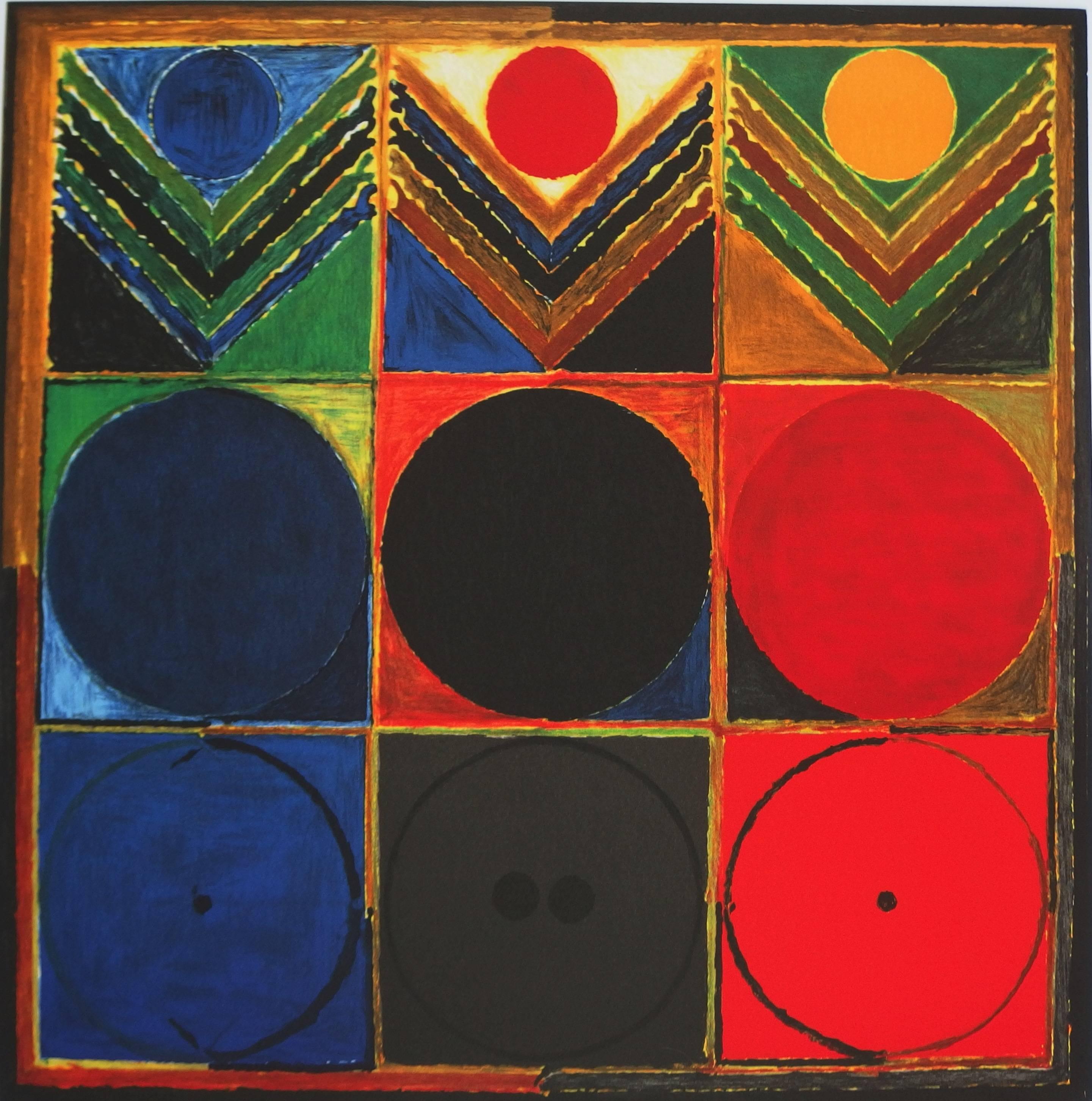 Prakriti Bindu - Original handsigned lithograph - 150 copies (INDIA) - Abstract Geometric Print by Sayed Haider Raza