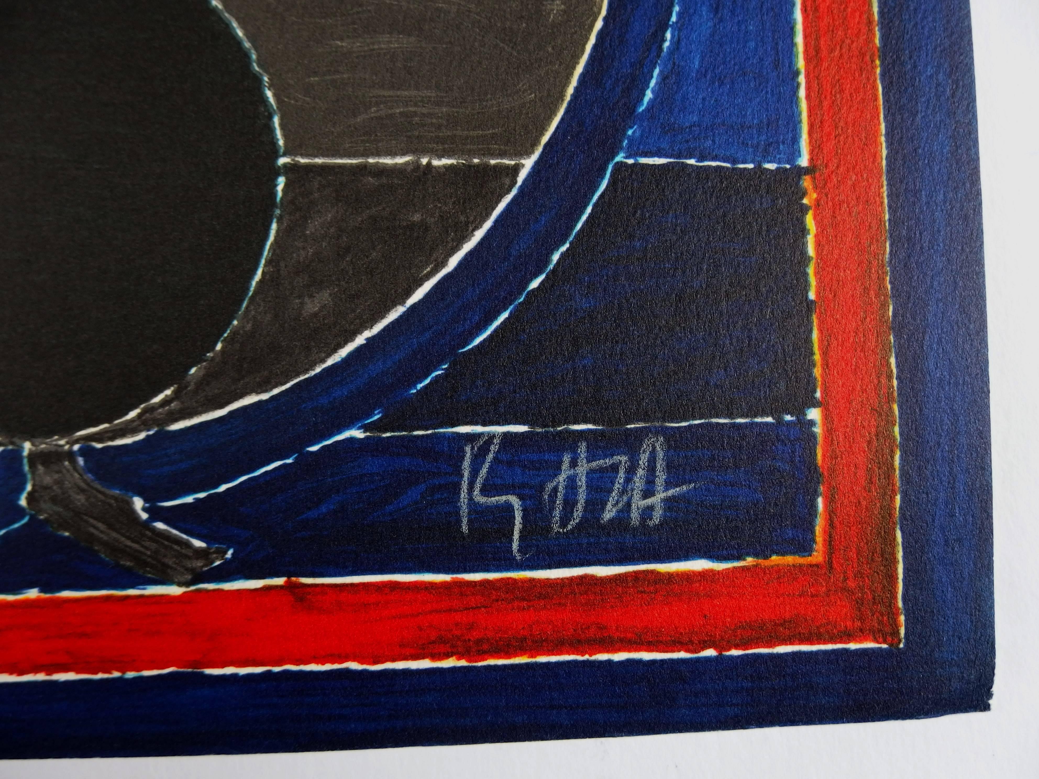 Tree, Bindu & Five Elements - Original handsigned lithograph /150 copies #INDIA - Print by Sayed Haider Raza