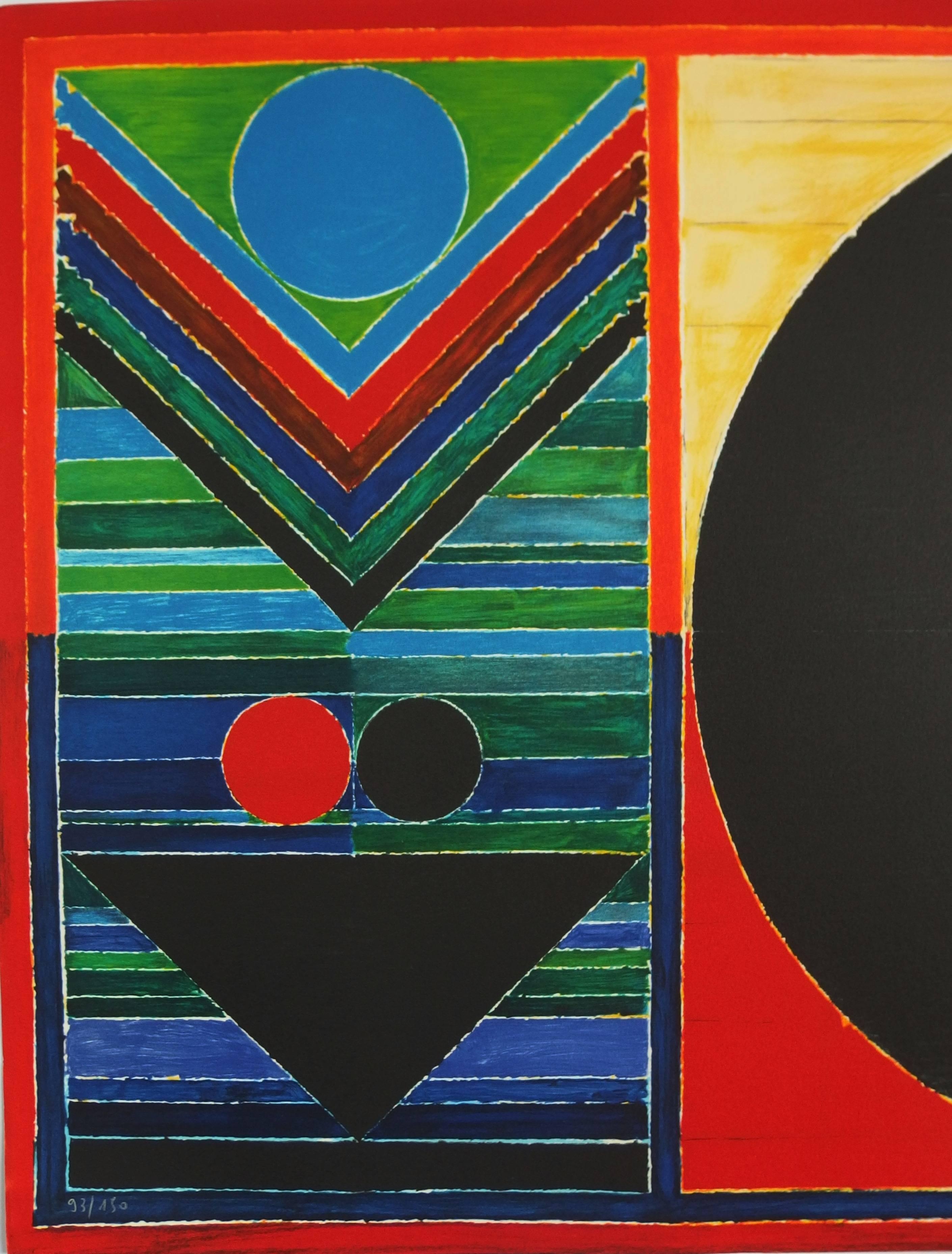 Tree, Bindu & Five Elements - Original handsigned lithograph /150 copies #INDIA - Abstract Print by Sayed Haider Raza