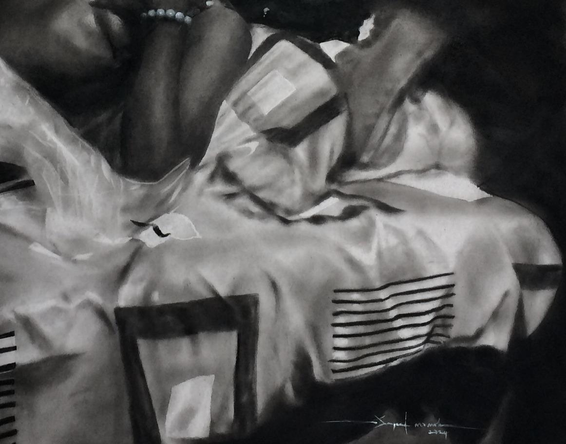 Dénudée (Desnuda) - Siglo XXI, Contemporáneo, Realismo Figurativo, Desnudo, Dibujo en venta 2