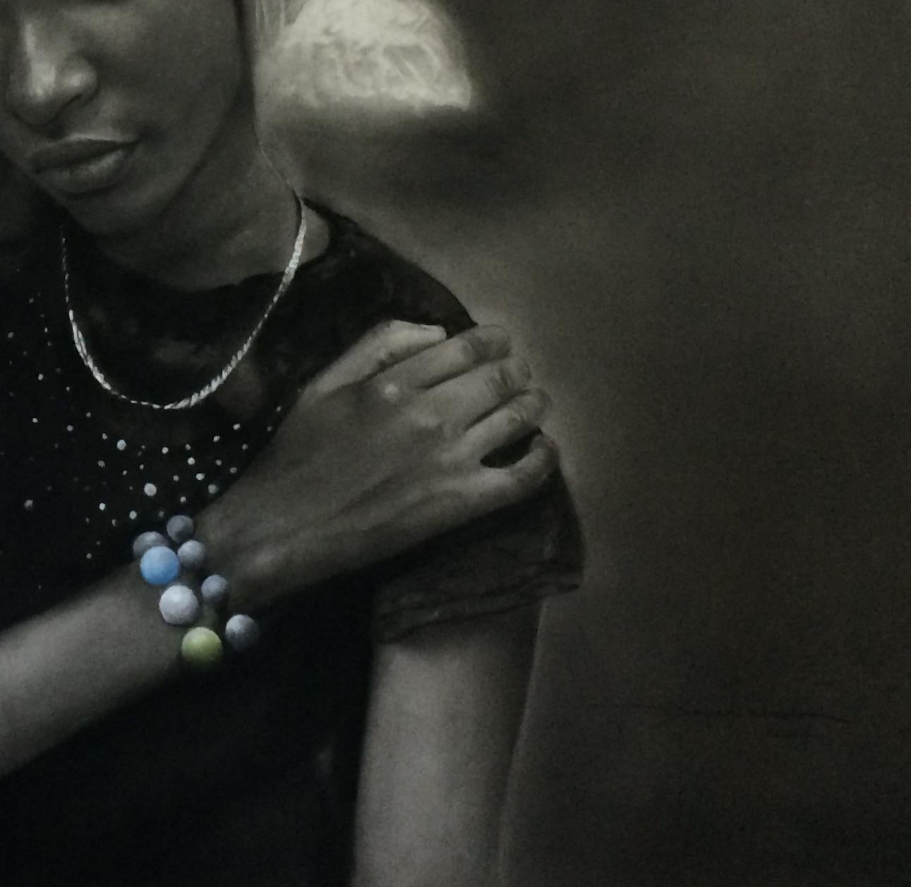 Sisters - 21st Century, Contemporary, Figurative Portrait, Love, Black and White For Sale 1