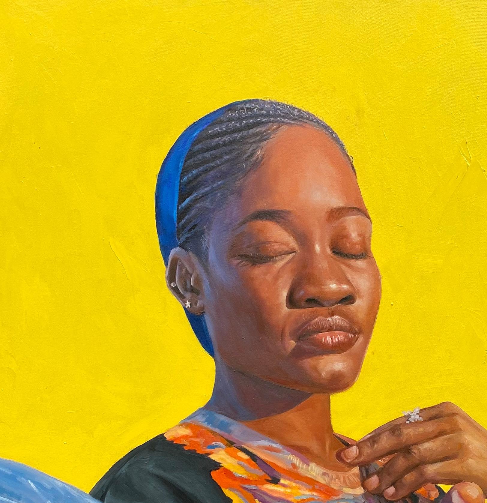 Más allá del reproche - Siglo XXI, Expresionista, Retrato figurativo, Óleo, Mujer - Painting de Sayeed Momoh