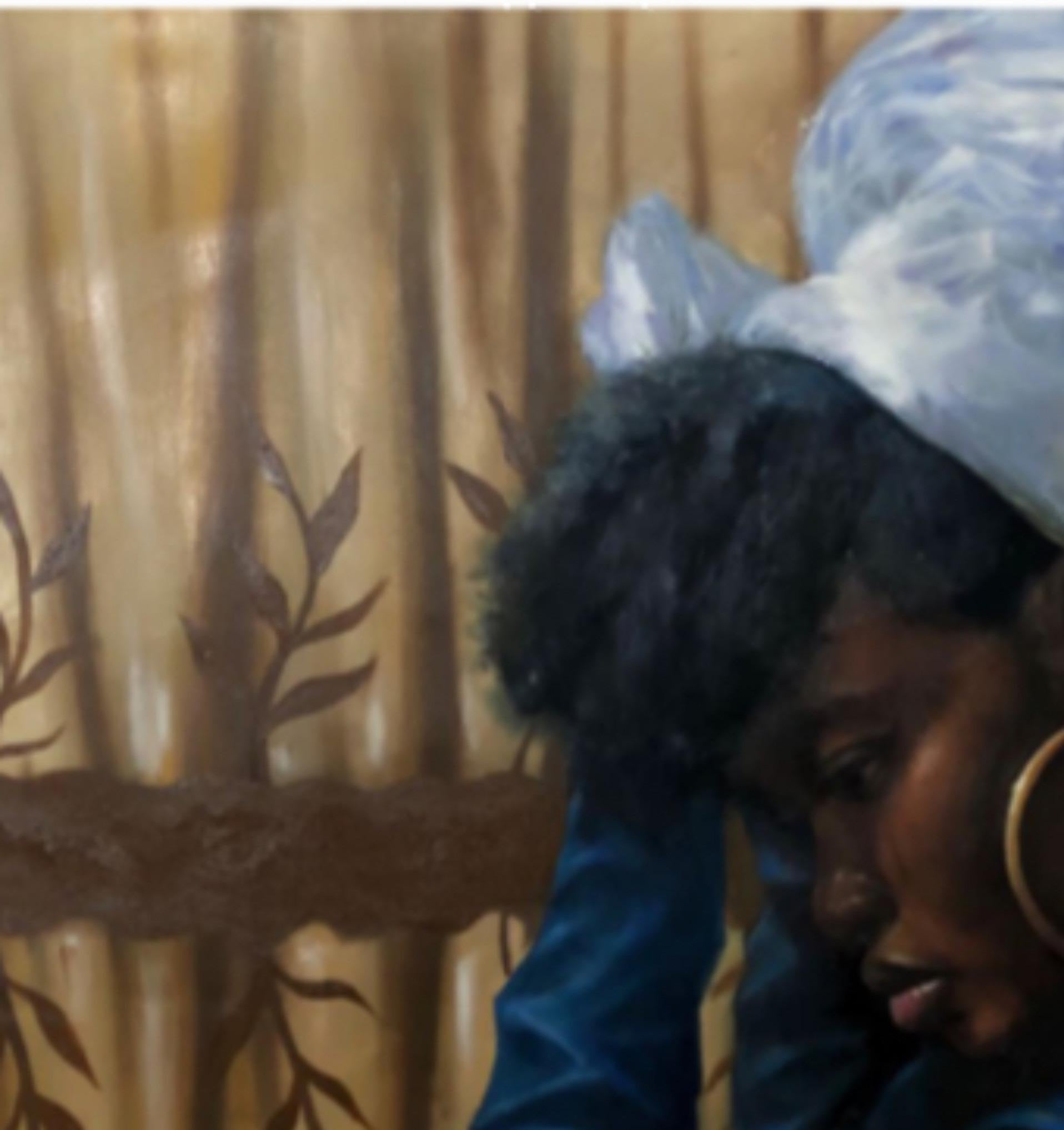 Harirah: Uno de mis días - Siglo XXI, Contemporáneo, Retrato, Mujeres a la moda - Painting de Sayeed Momoh