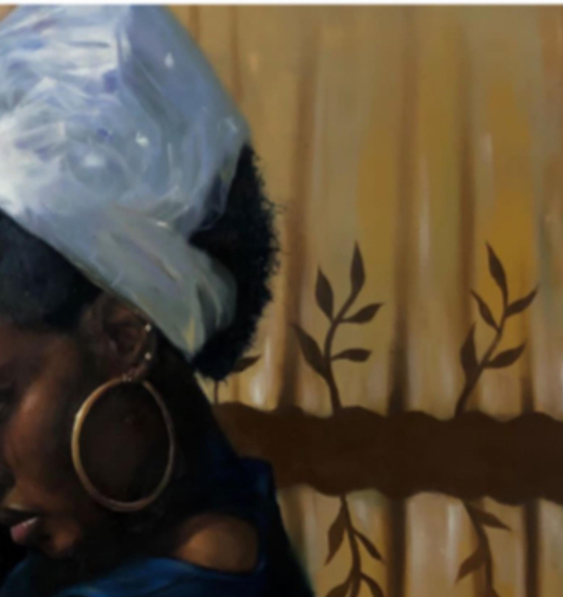 Harirah: Uno de mis días - Siglo XXI, Contemporáneo, Retrato, Mujeres a la moda - Painting Expresionista de Sayeed Momoh