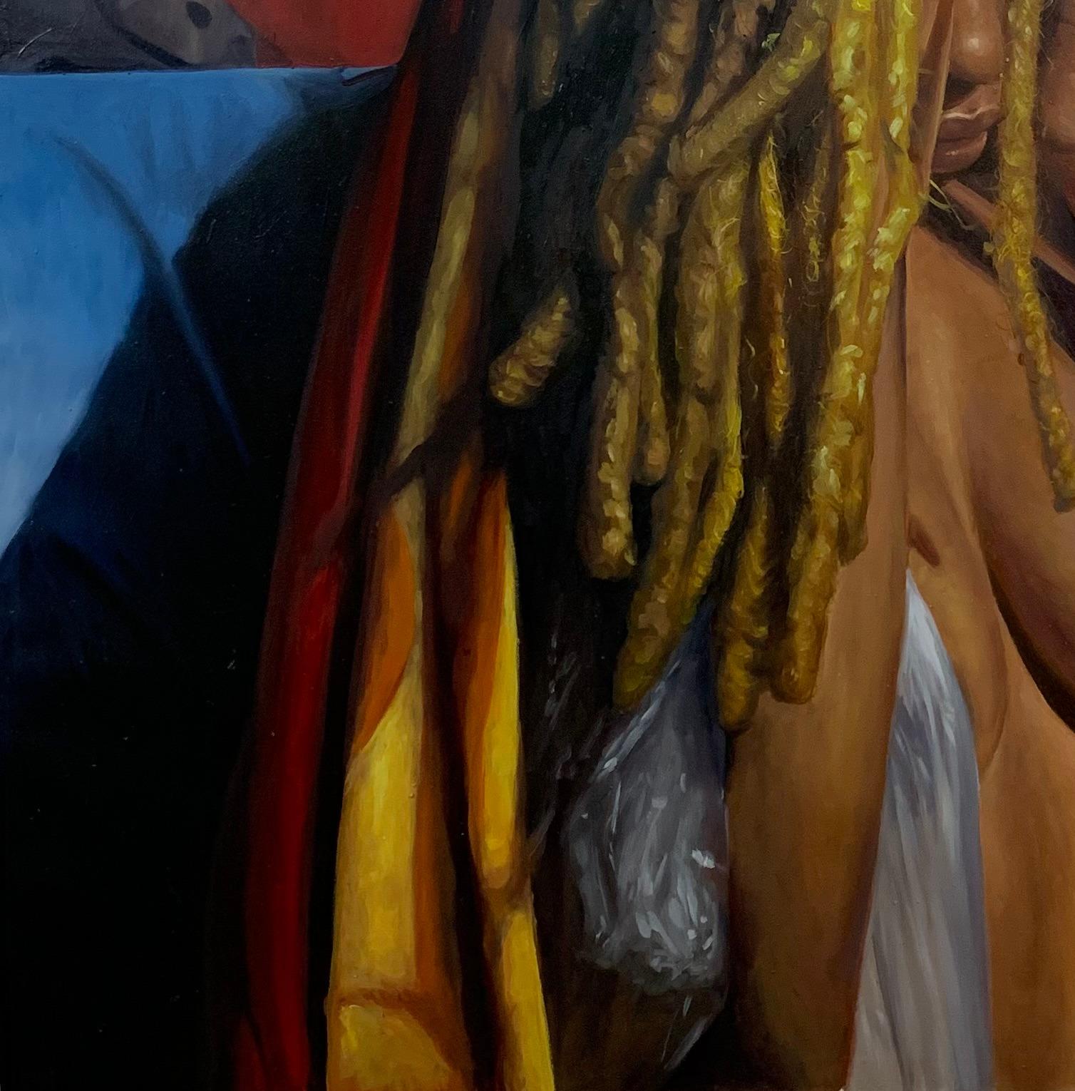 Hour of Secrecy - 21. Jahrhundert, Expressionismus, figuratives Porträt, Akt, Frauen (Schwarz), Figurative Painting, von Sayeed Momoh