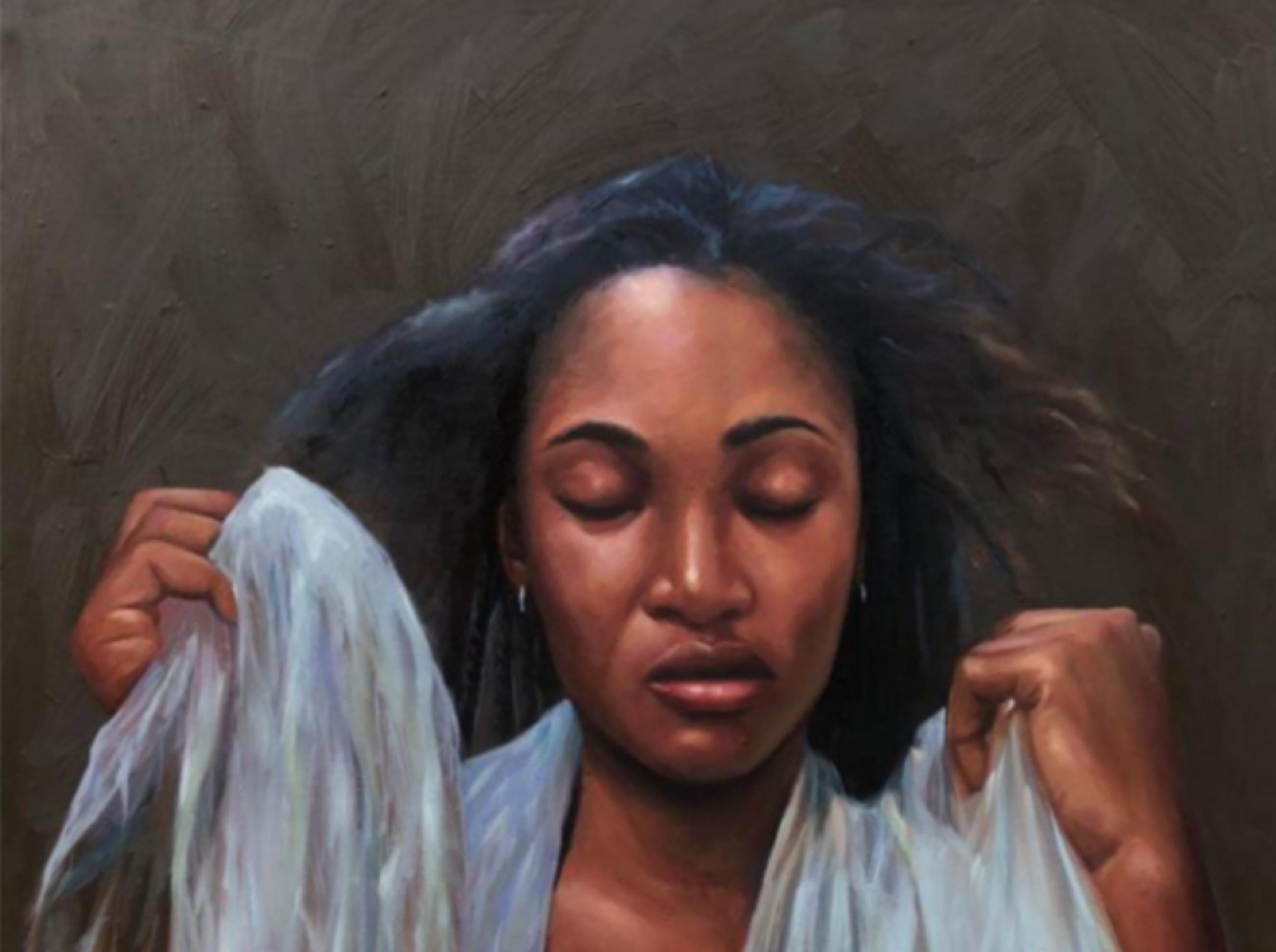 Wura (Oro) - Siglo XXI, Expresionista, Retrato Figurativo Desnudo, Óleo, Mujer - Painting de Sayeed Momoh