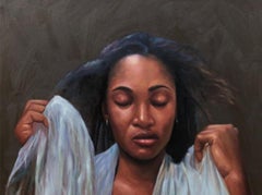 Wura (Gold) - 21st Century, Expressionist, Figurative Nude Portrait, Oil, Women