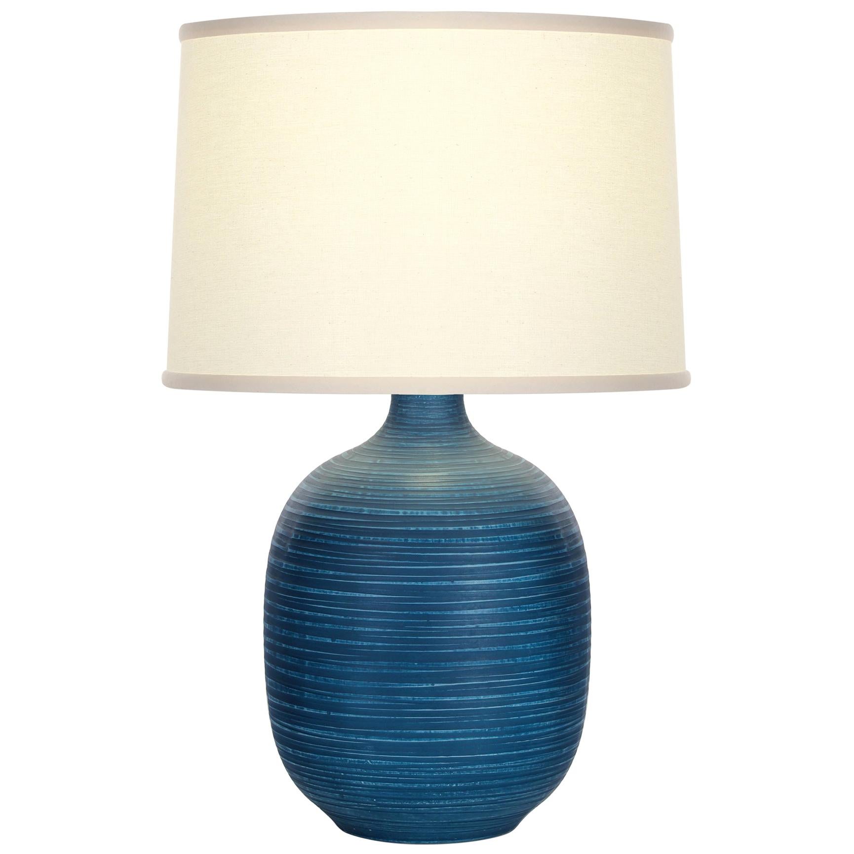 Sayles Table Lamp in Blue Ceramic by CuratedKravet