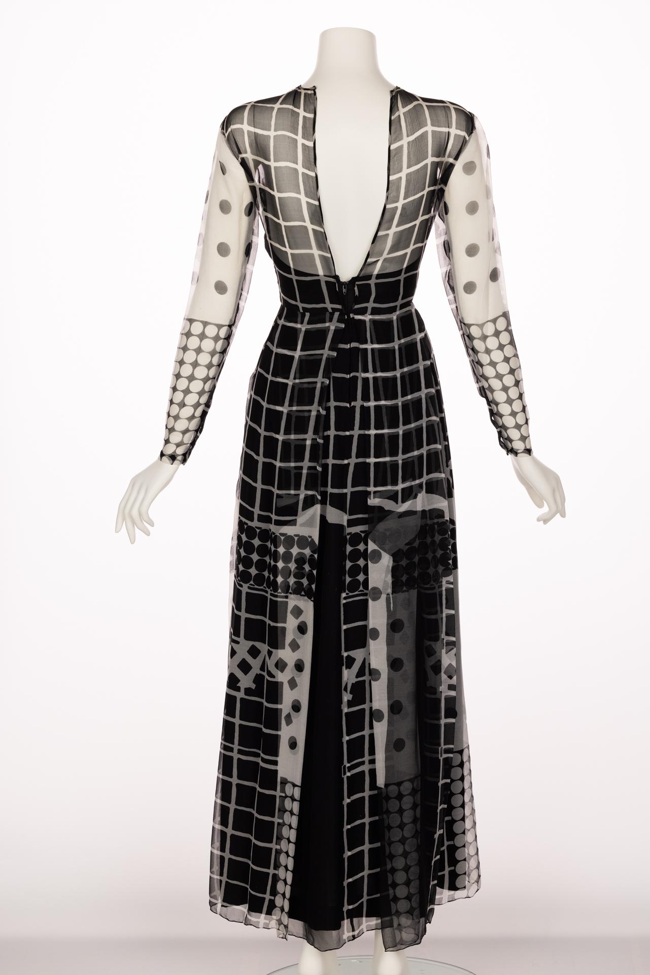 Black Saz by Surjit & Adarsh Gill Silk Cut Out Dress Dress, 1970s For Sale