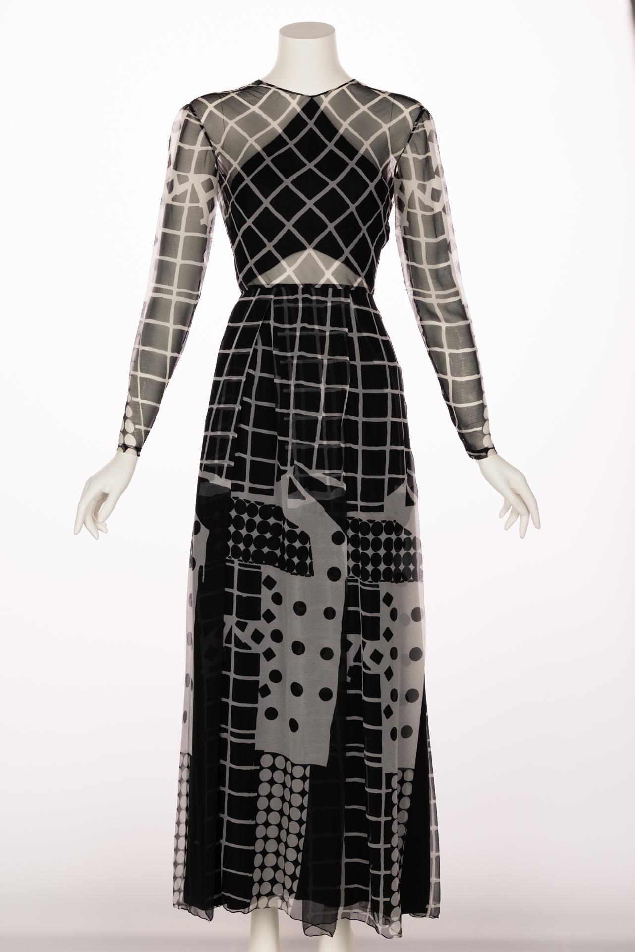 Saz by Surjit & Adarsh Gill Silk Cut Out Dress Dress, 1970s For Sale 2