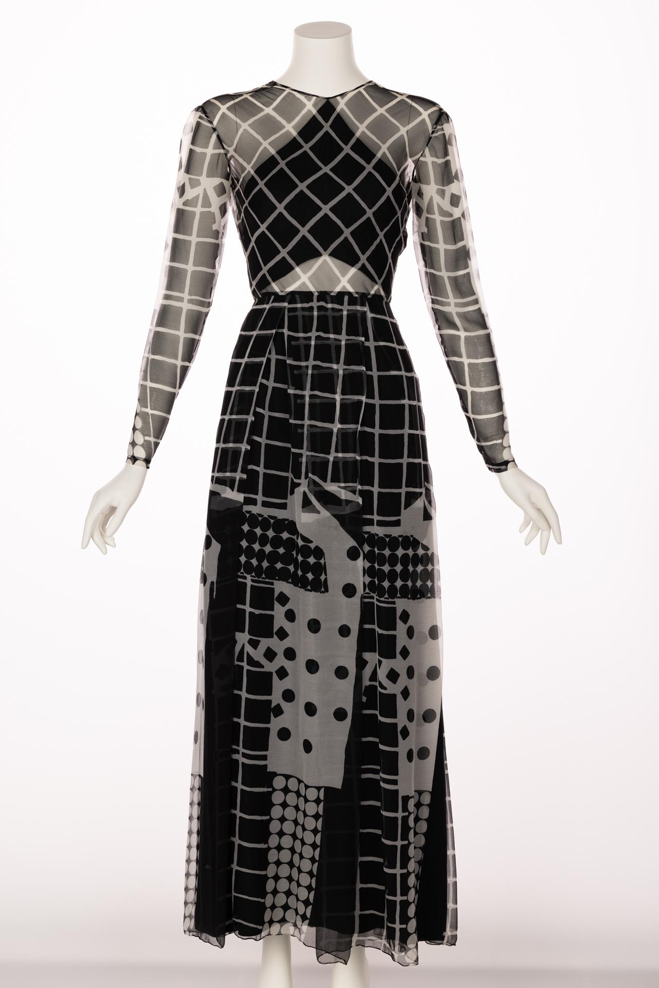 Saz by Surjit & Adarsh Gill Silk Cut Out Dress Dress, 1970s For Sale 3