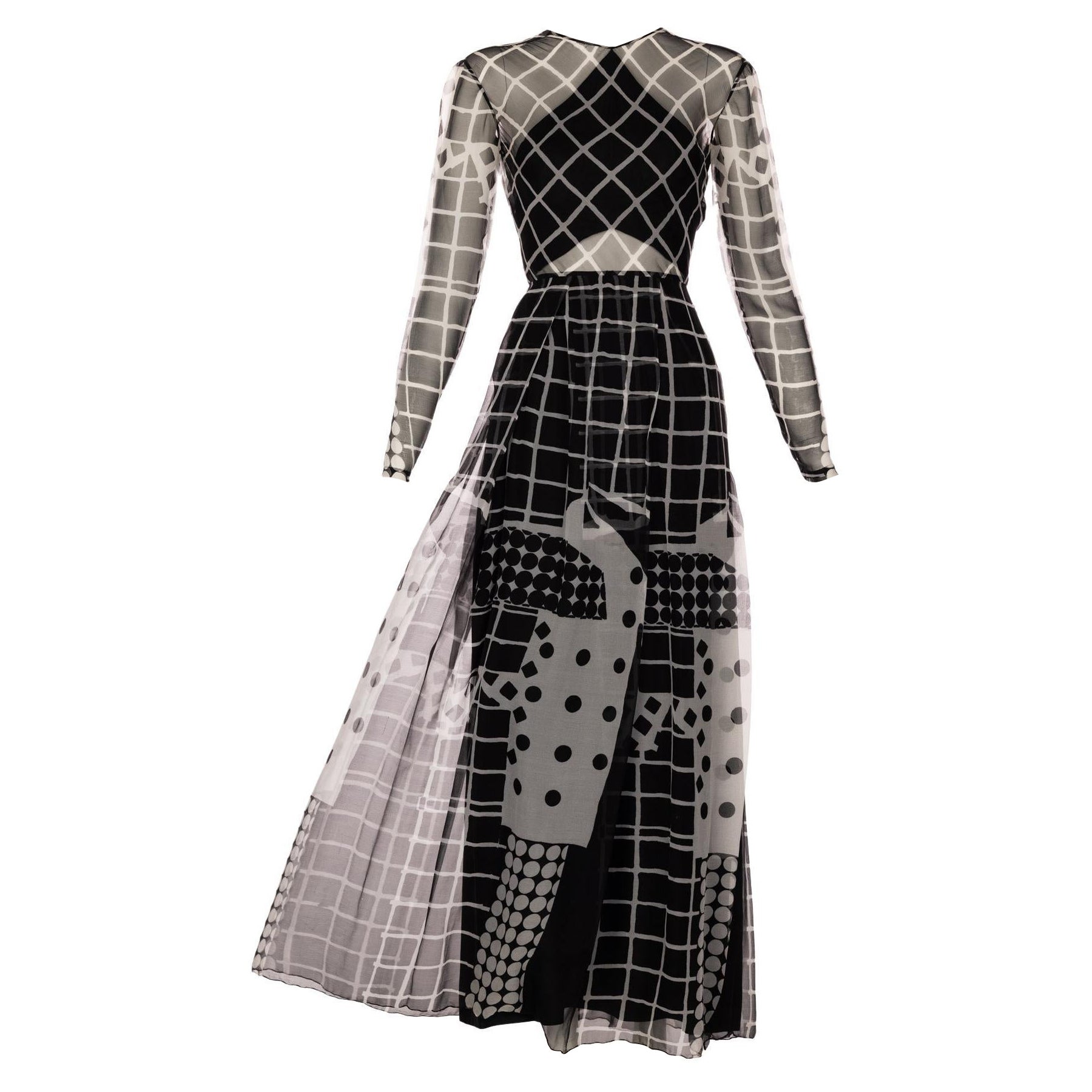 Robe à découpes en soie Saz par Surjit & Adarsh Gill, années 1970
