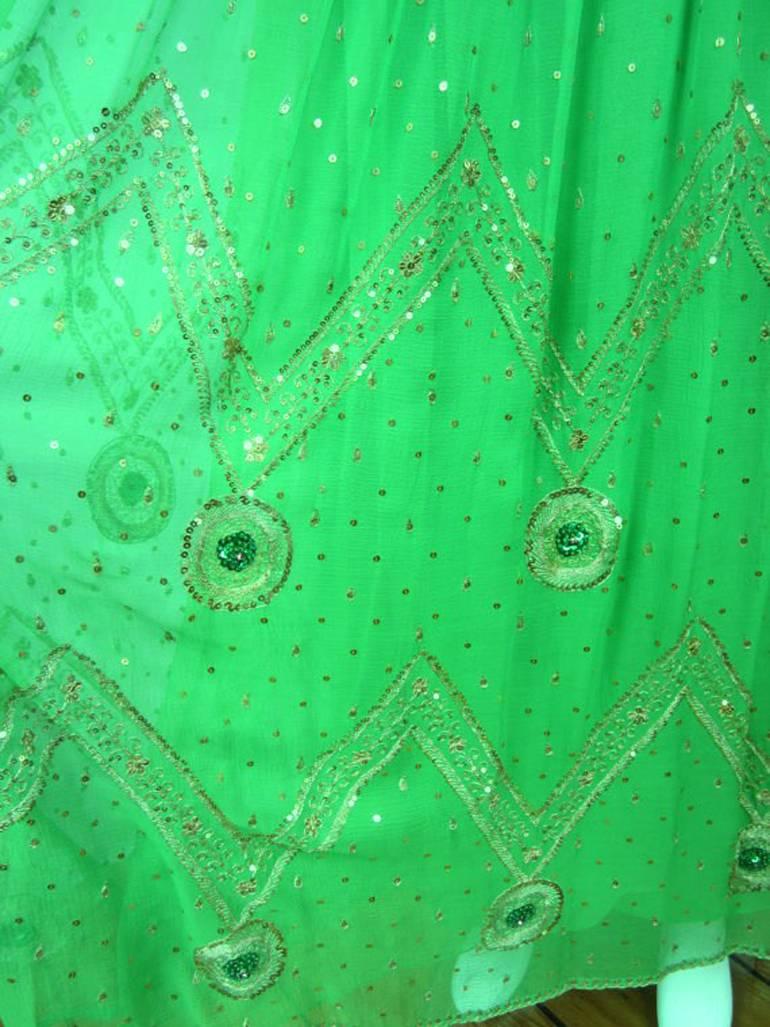 Women's Saz Surjit & Adash Gill Gown Beaded Silk Dress 1970s