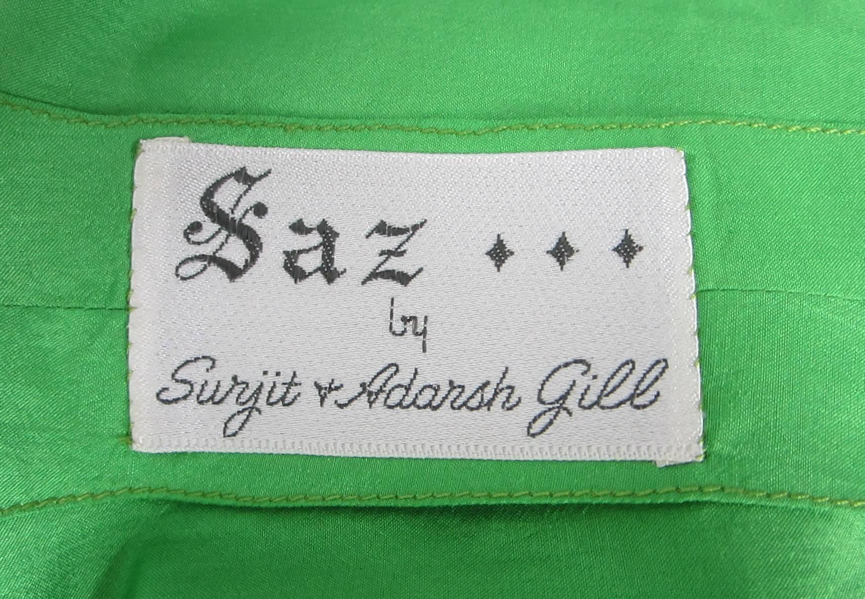 Saz Surjit & Adash Gill Gown Beaded Silk Dress 1970s 3