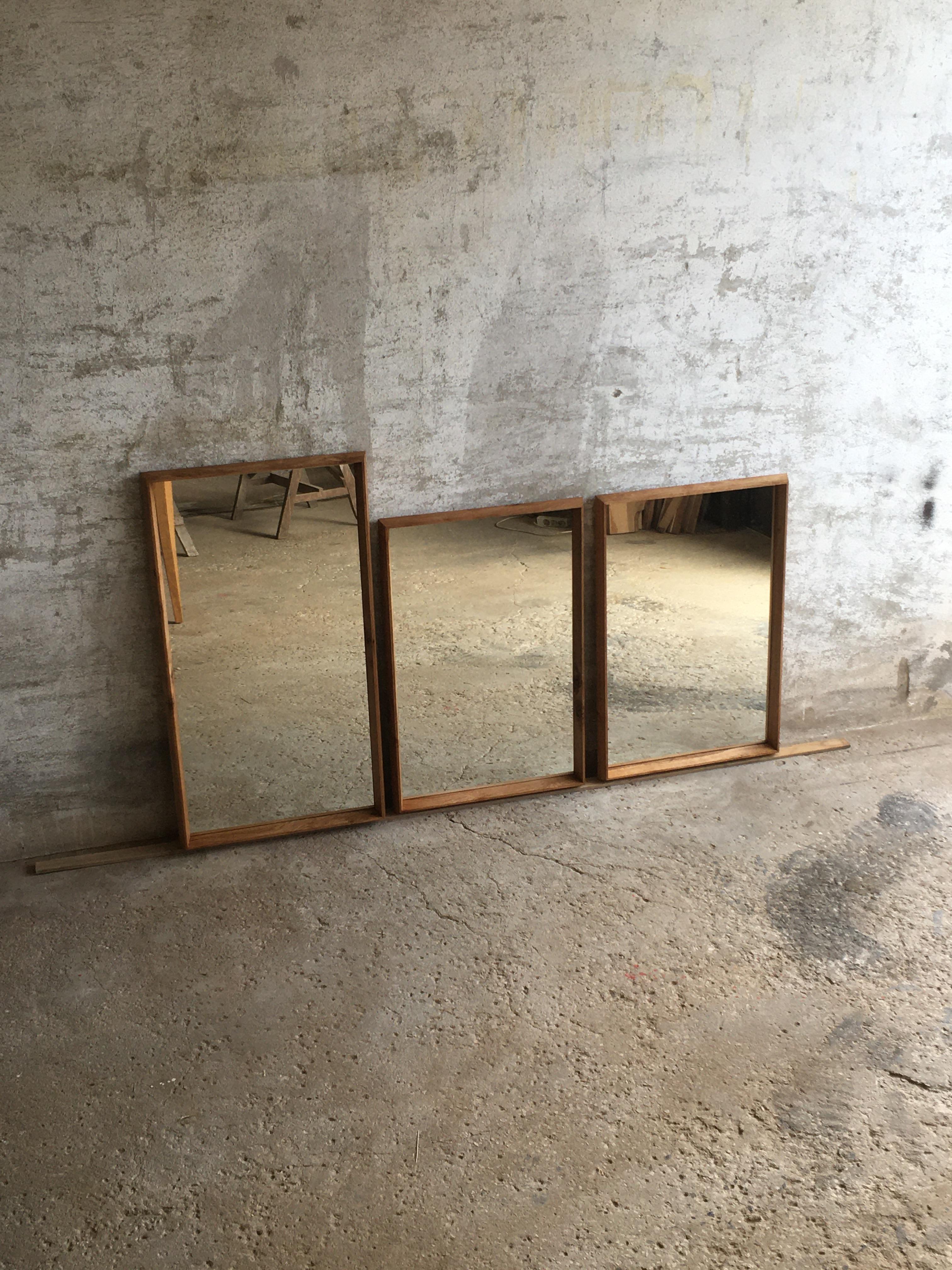 Portuguese SB Mirror Frame, Finely Crafted Frame with Expressive Grained Oak by Tomaz Viana For Sale