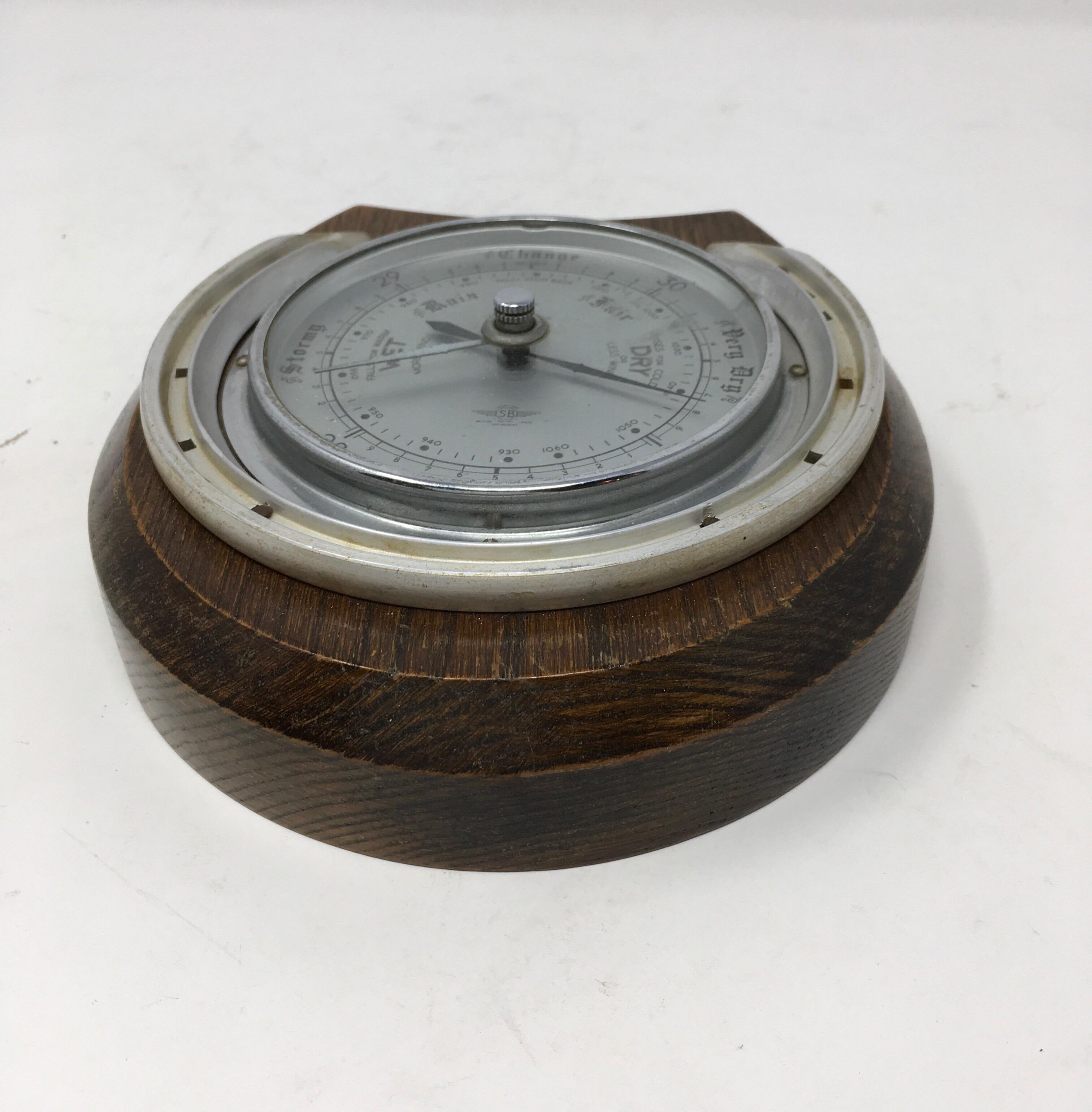 20th Century SB Shortland Smiths Horseshoe Barometer, circa 1940s