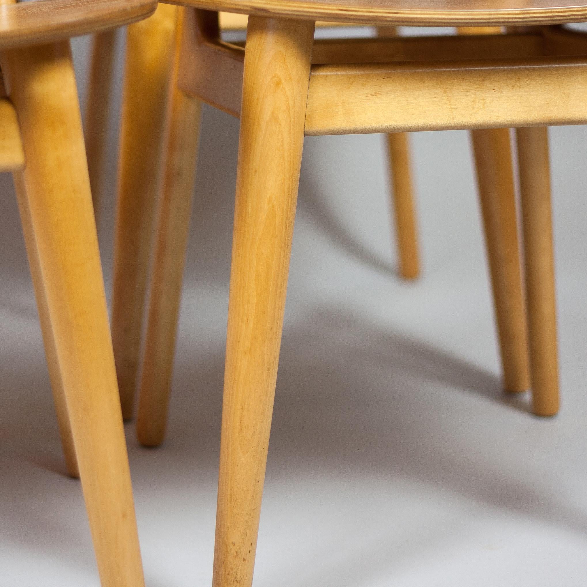 SB11 Cees Braakman Dining Chairs for Pastoe, Maple and Teak, Denmark, 1950s 7