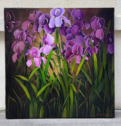 Sébastien Ardouin Dumazet - "Irises" Contemporary floral painting