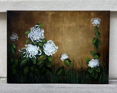 Sébastien Ardouin Dumazet - "Japanese Chrysanthemums" Floral painting