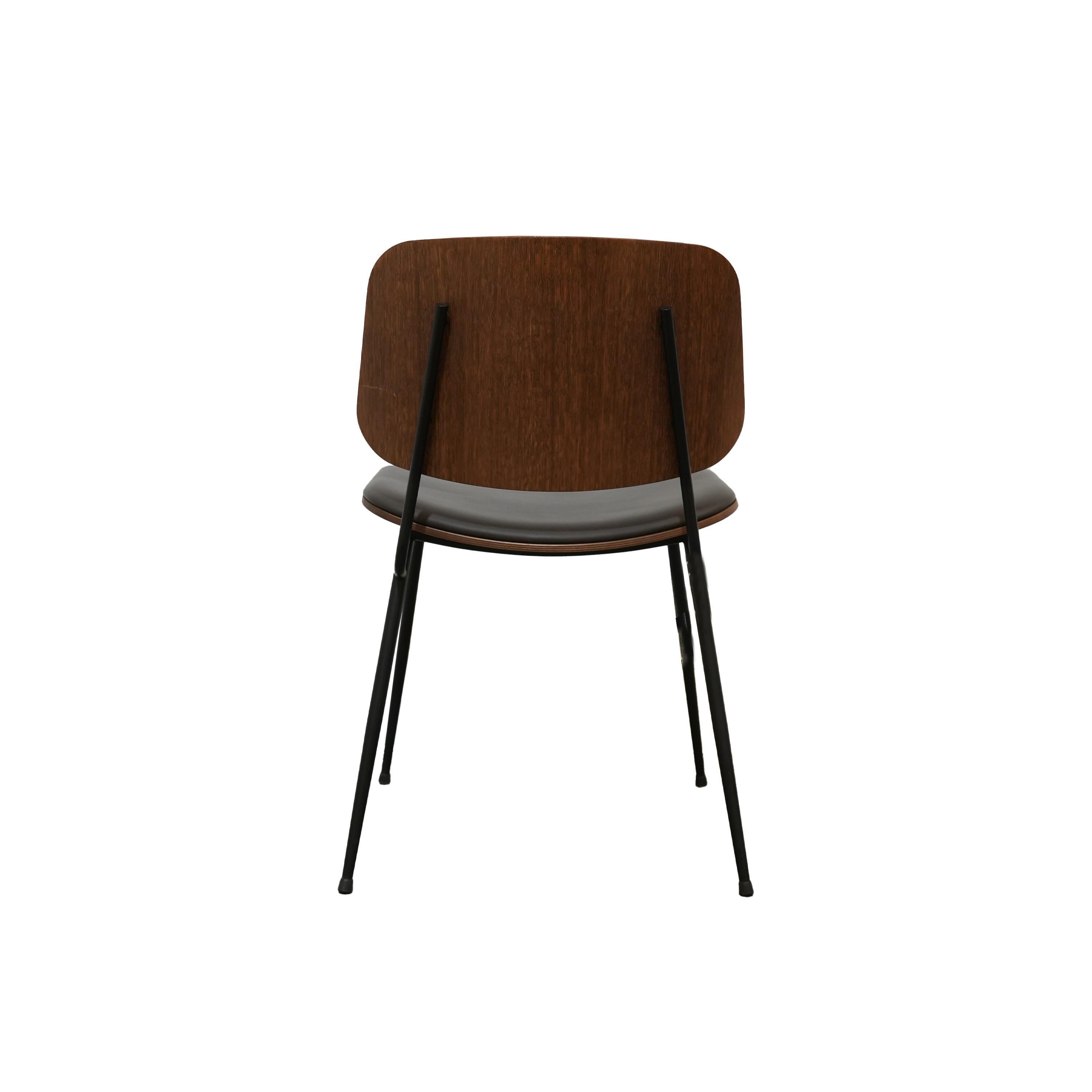 Metallo Søborg Metal Base Seat Upholstered by Fredericia Model 3061 in vendita