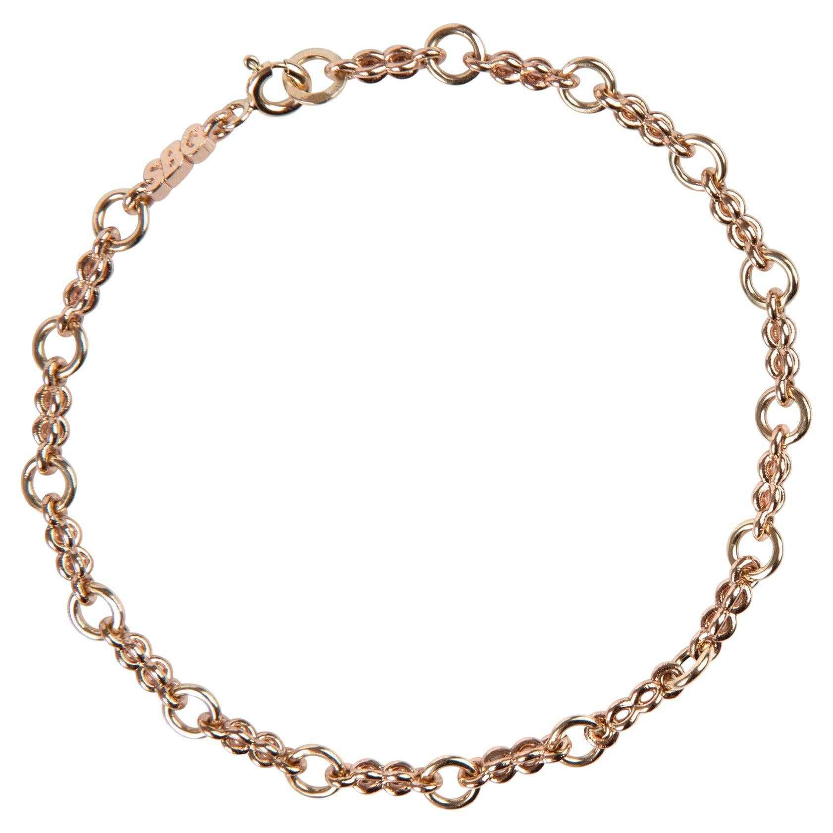 SBQ 1mm segment bracelet, 14K Rose gold