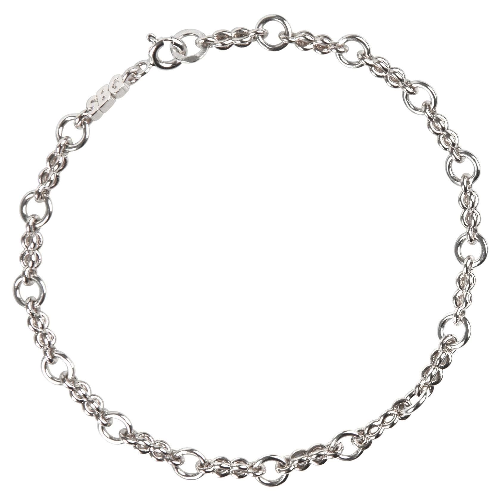 SBQ 1mm segment bracelet, 14K White gold