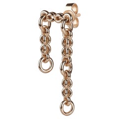 SBQ 1mm segment layered single earring, 14K rose gold