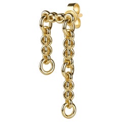 SBQ 1mm segment layered single earring, 14K yellow gold