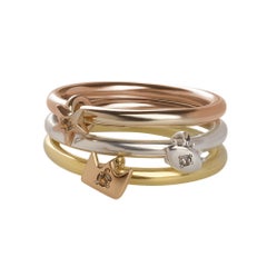 SBQ Tiny Star Sparkle Ring, 14K Roségold, gelber Saphir