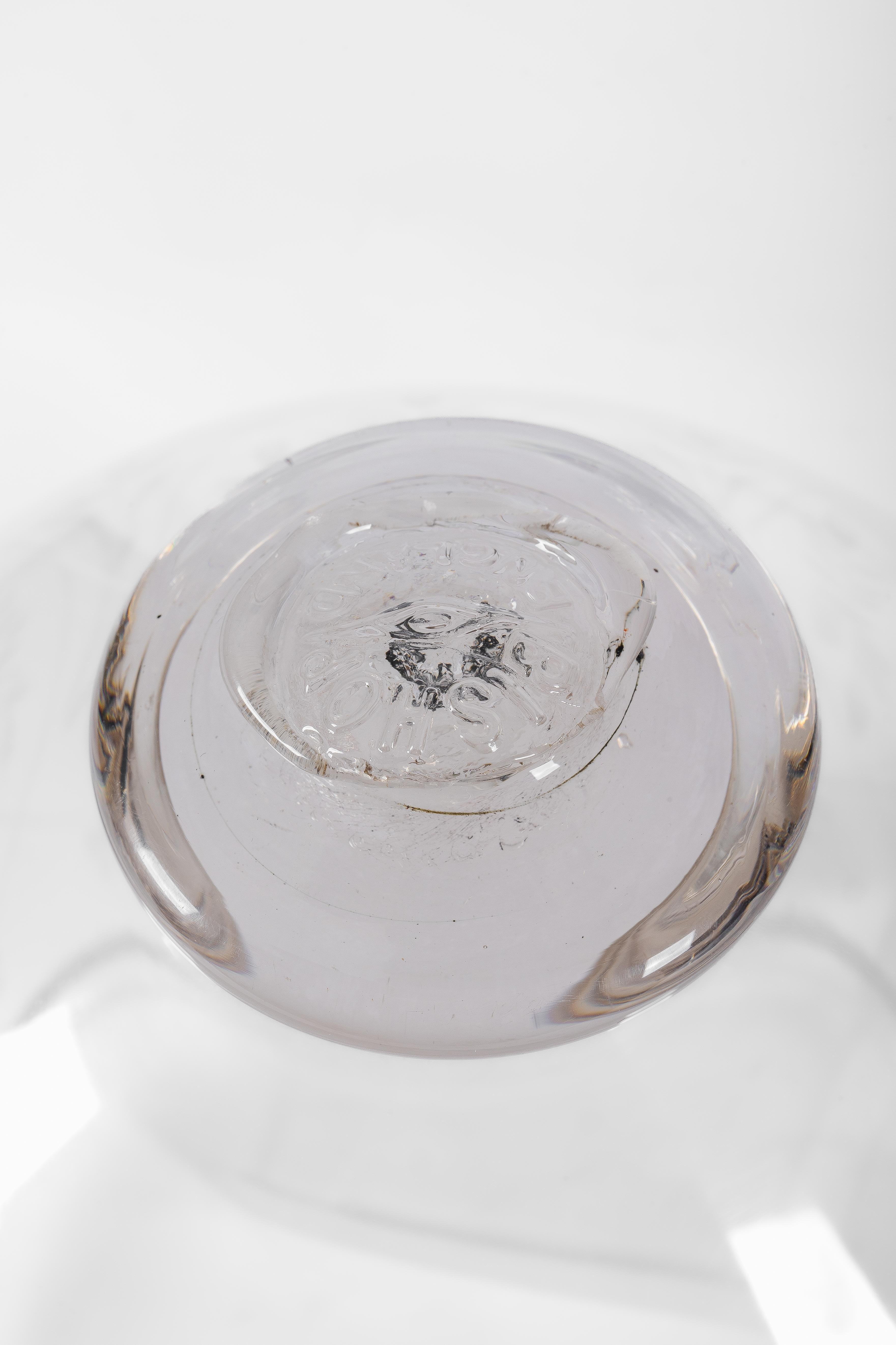 S&C Bishop and Co Farol colgante de vidrio grabado con forma de campana Británico en venta