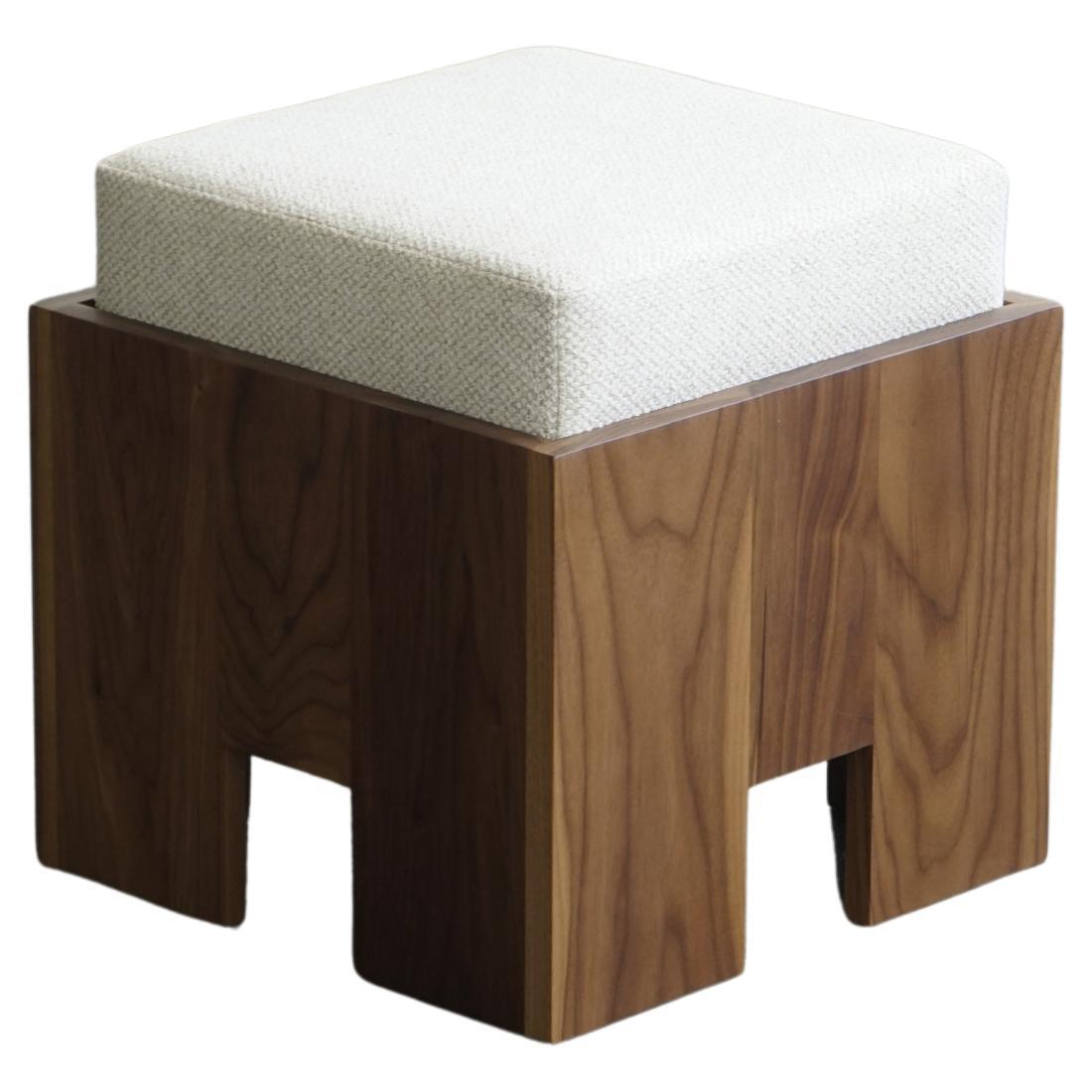 "SC1" modern stool or ottoman by Last Workshop, Walnut