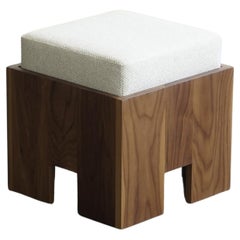 "SC1" modern stool or ottoman by Last Workshop, Walnut