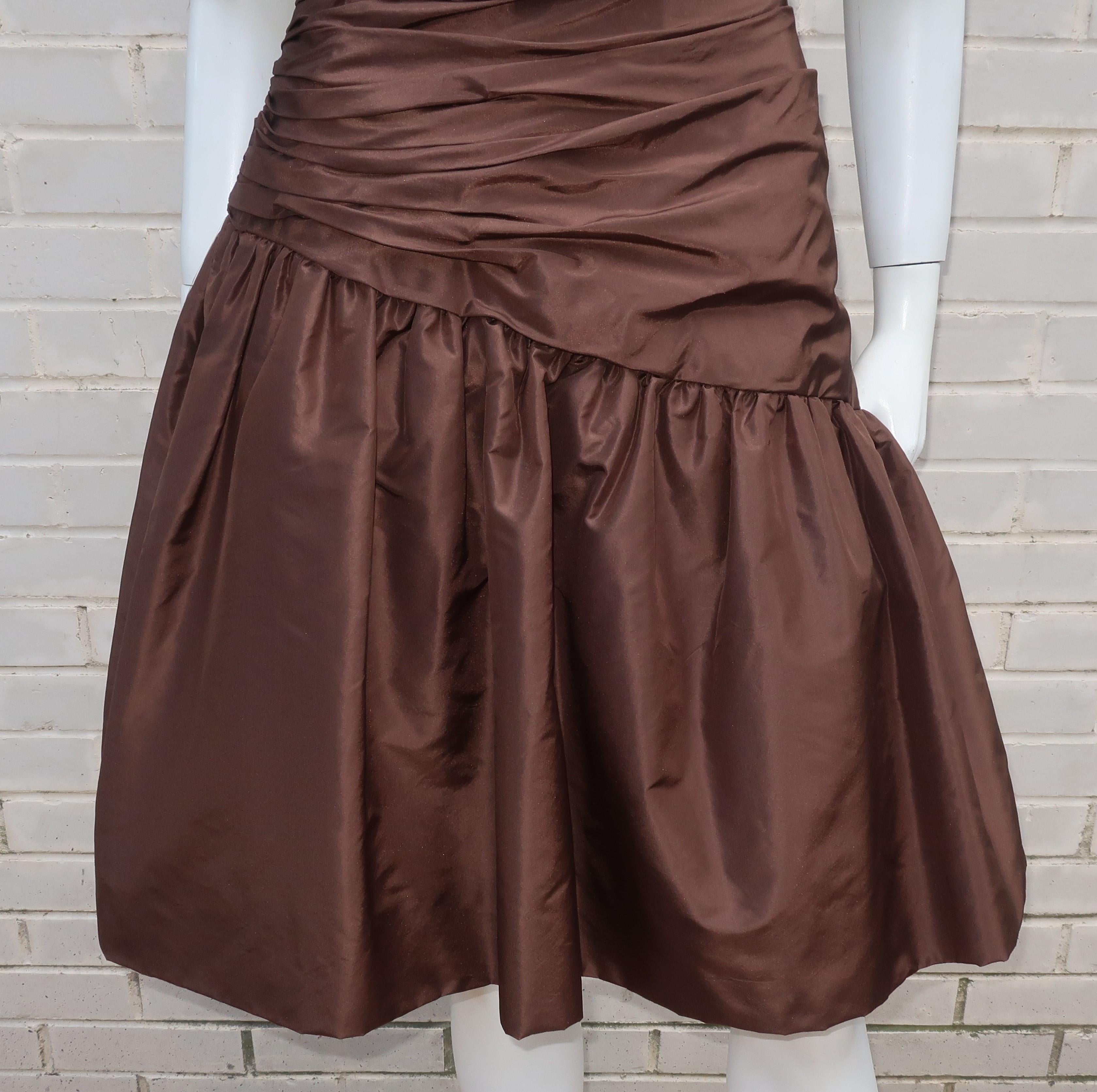 brown evening dress