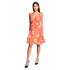 Vestido con Lazo de Scaasi Dot Dot 1990s Silk Print